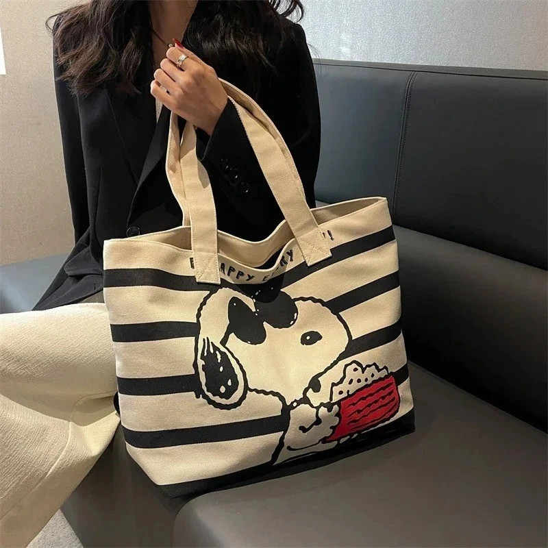 Peanuts Snoopy Joe Cool Large Canvas Tote Shoulder Bag Unisex New*