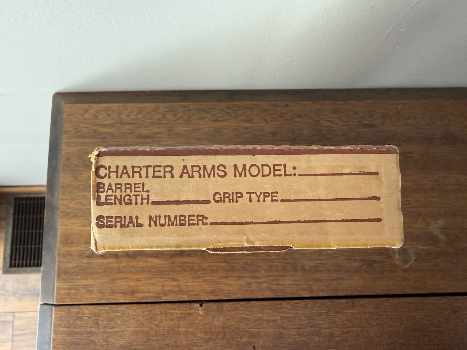 Vintage Charter Arms Empty Cardboard Box Only Display Box