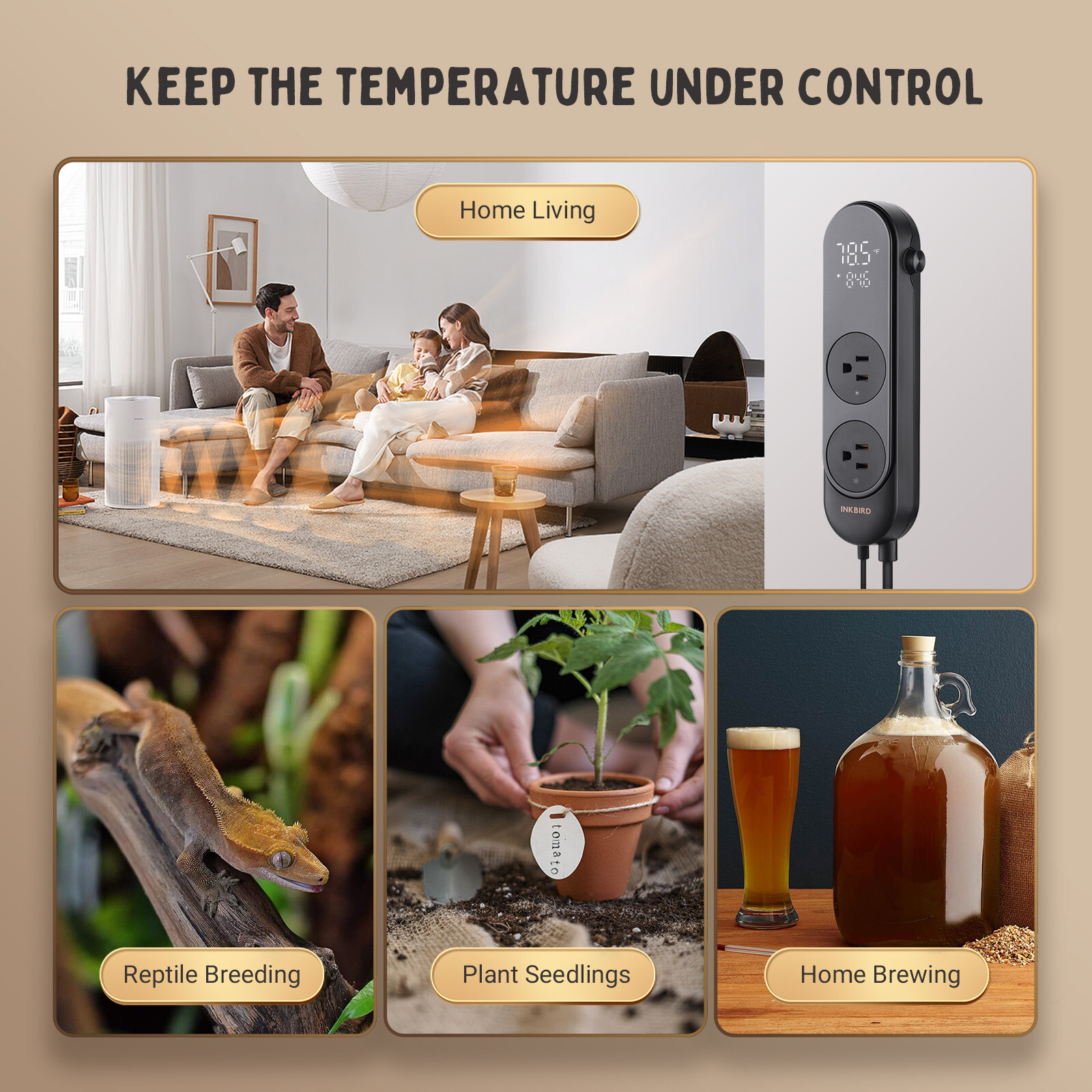 Bluetooth Thermostat Temperature Controller Heating Cooling Incubator Greenhouse