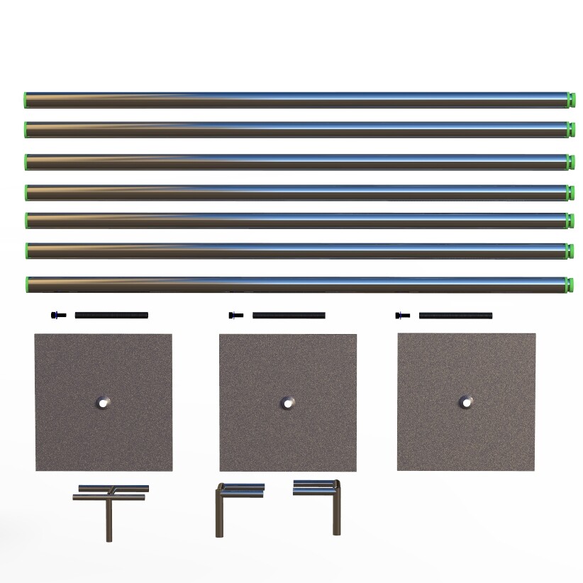 DOUBLE CROSSBAR ADJUSTABLE QUICK BACKDROP KIT 10 FT x 10 - 20 FT WITHOUT DRAPE