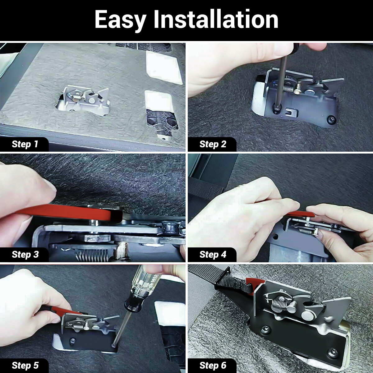 Rear Seat Quick Latch Release Kit Black Strap For Ford 2009-2022 F150 F250 F350