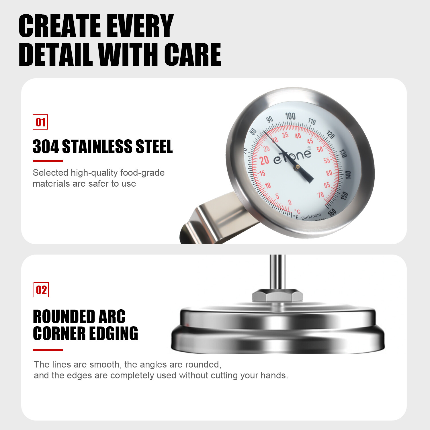 Darkroom Chemical Thermometer 43.5mm Dial Film Processing Developing Dual Unit