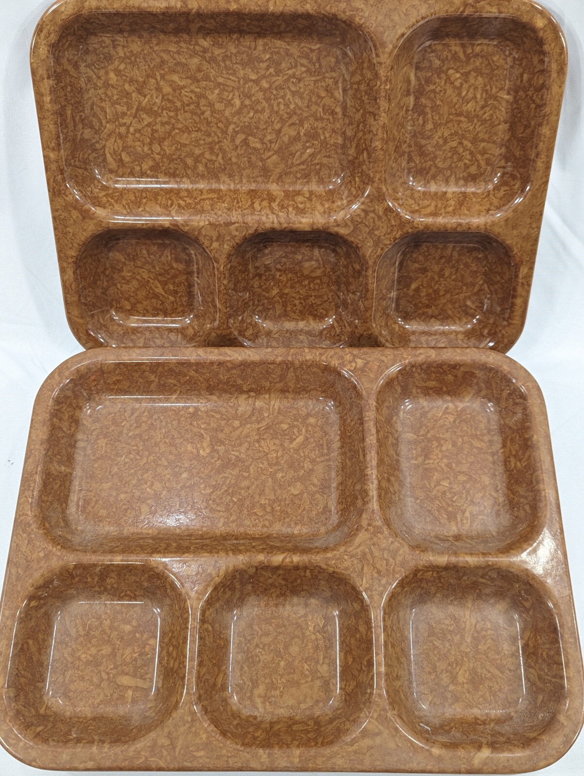 Set of 6 US Bolta Halsey Military Melamine 5 Part Trays Mess Hall 1952 1953