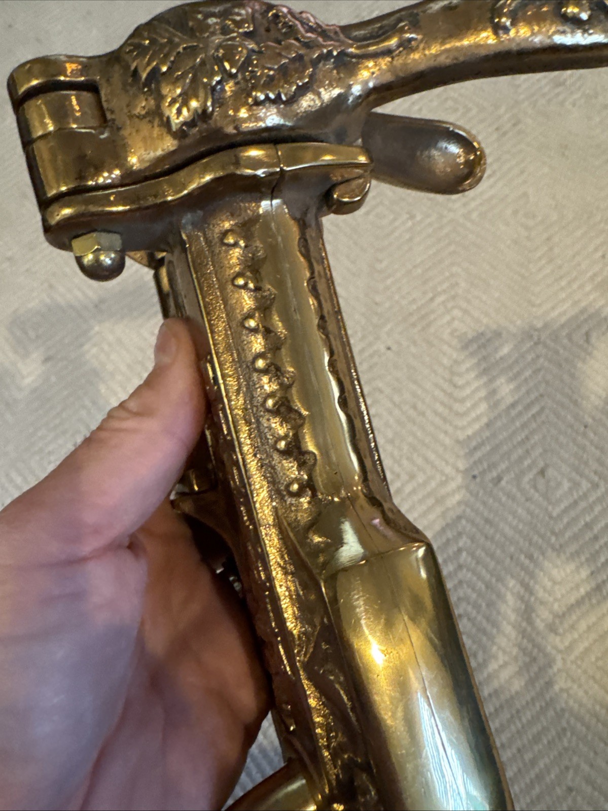 Antique French Bronze Vintner Wine Bottle Cork Corkscrew Cherubs EXCELLENT COND