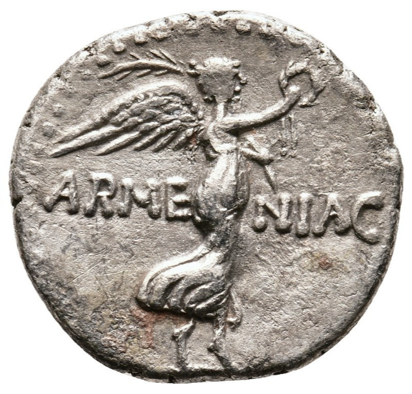 NERO. Cappadocia, Caesarea. 54-68 AD. 'ARMENIAC' Victory, AR Hemidrachm