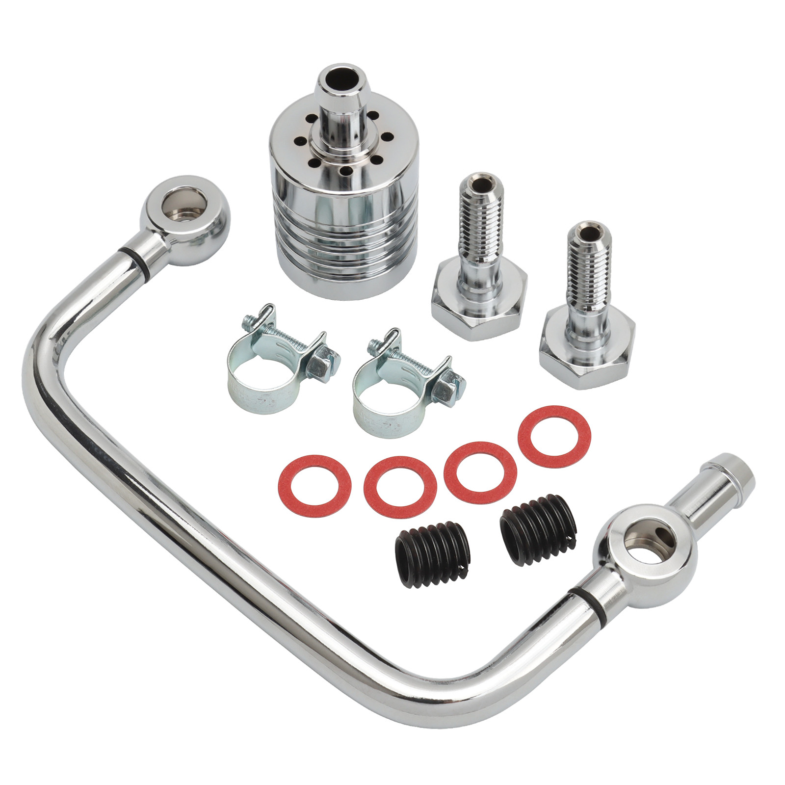 Chrome Crankcase Breather Kit For Harley Big Twin 1993-2017 Softail Touring FLST