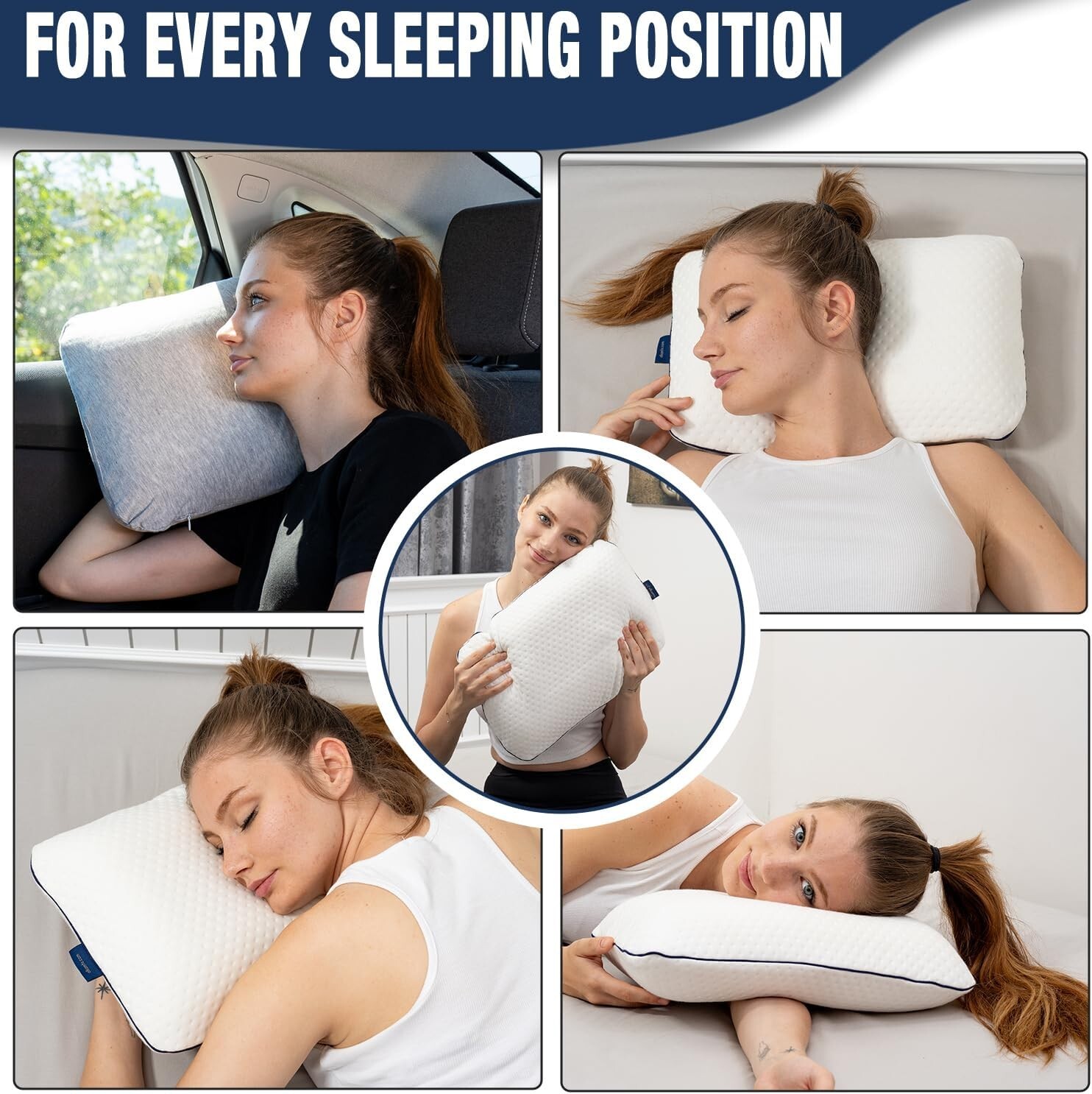 Memory Foam Pillow for Travel and Camping with Extra Cotton Cover Easy to Carry