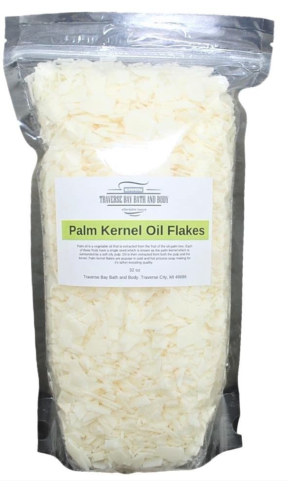 Traverse Bay Palm Kernel Oil Flakes 32 oz Soap Making Supply Natural
