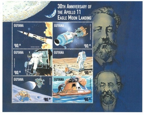 Guyana 1999 - Moon Landing Space - Sheet of 6 Stamps - Scott #3417 - MNH
