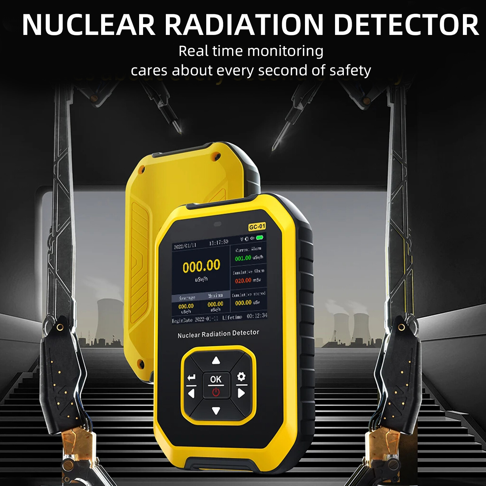 Geiger Counter Radiation Detector Nuclear Radiation Monitor X Gamma Beta Meter