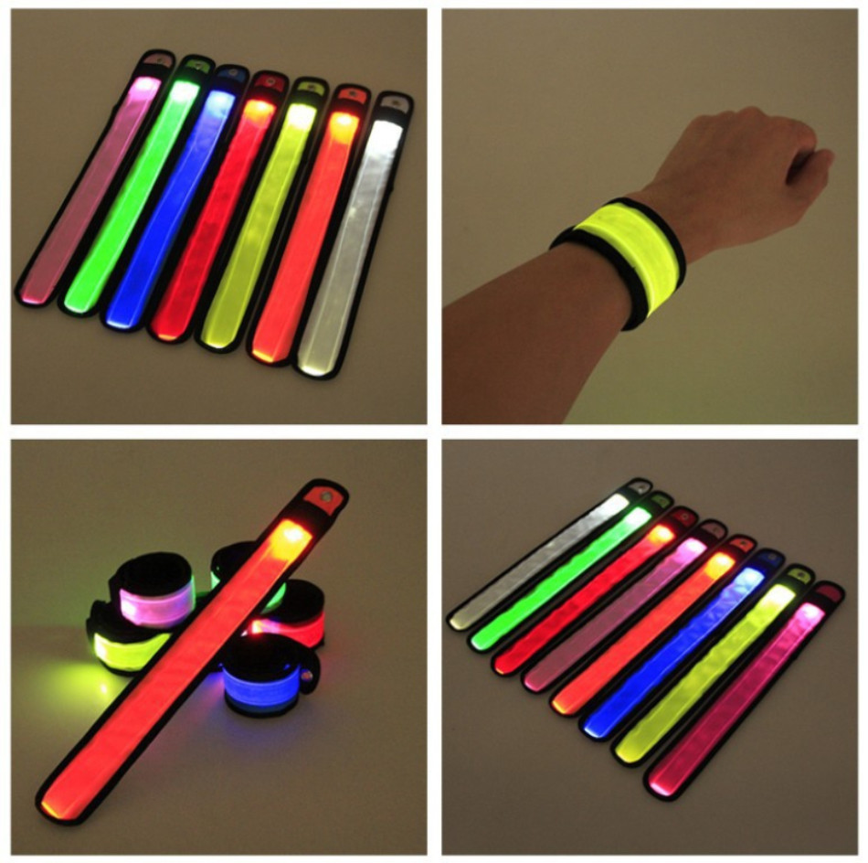 LED SLAP Bracelet Band Night Light Safety for Ankle Arm Running Walking Bike Jog