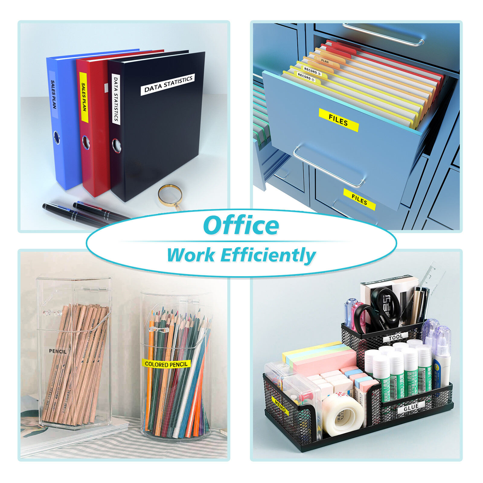 7PK Dymo Letratag Refill 91331 91330 White Plastic Label Tape 12mm LT-100H 1/2"