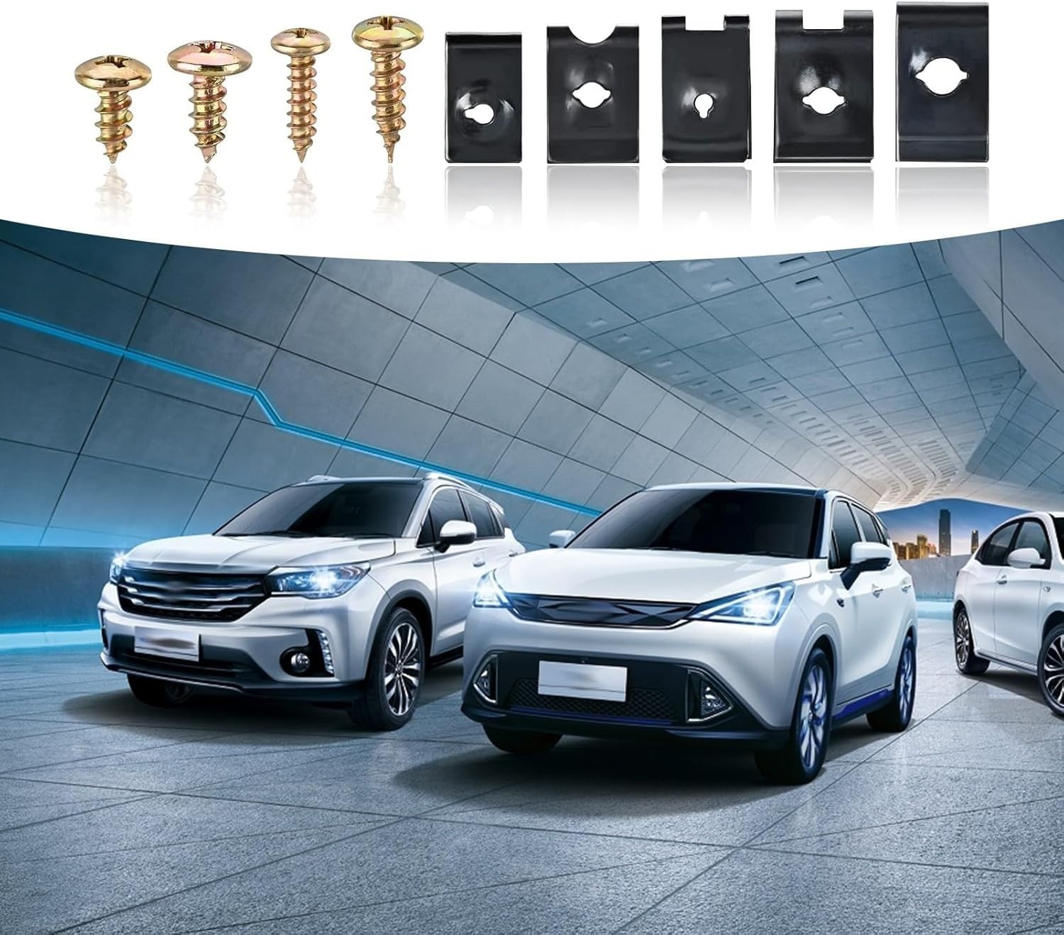 170 Pcs Car Screw Assortment Kit with Metal U Clips for Vehicle Interior and ...