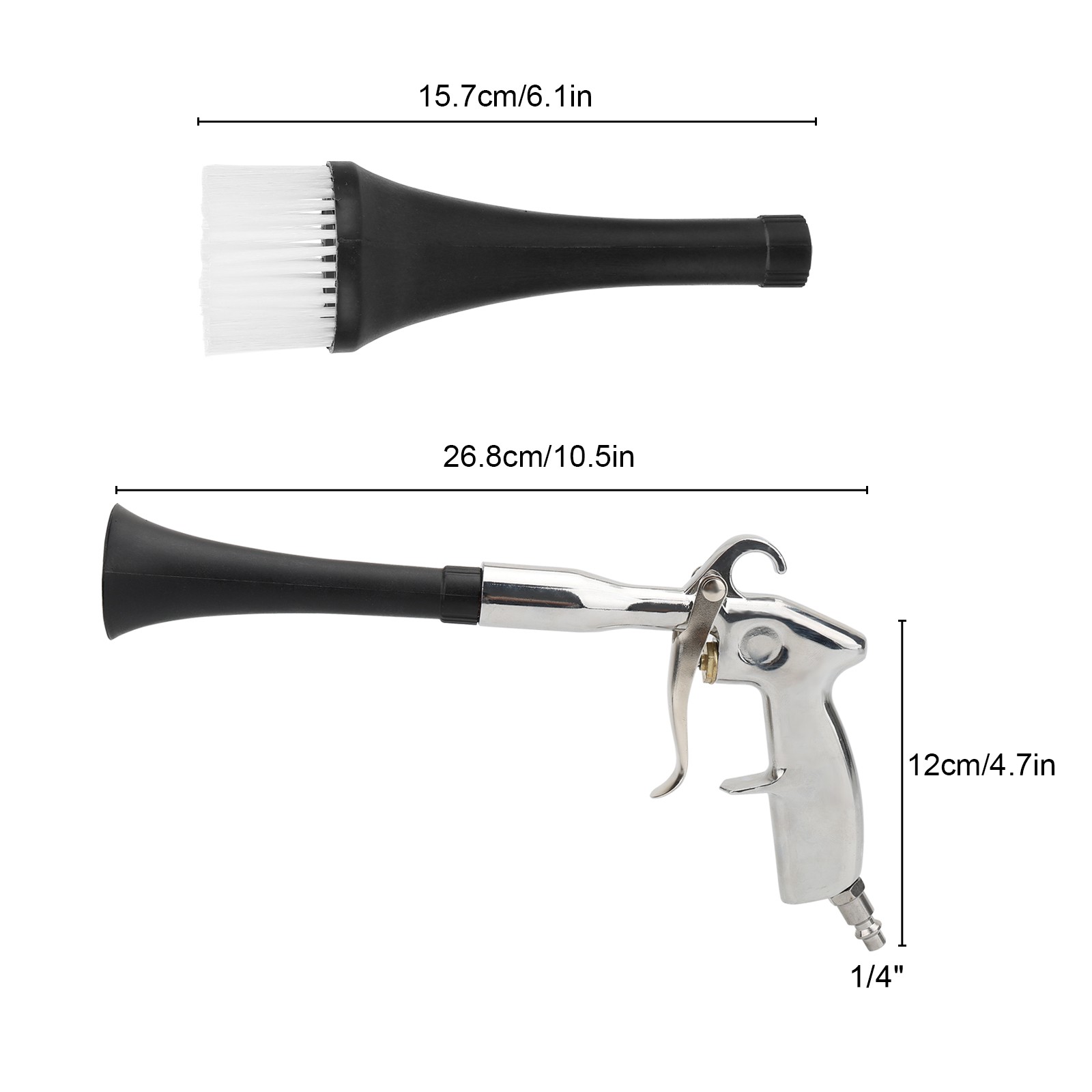 3PCS High-Pressure Car Cleaning Gun Tornado Air Blow Tool 360° Rotating 1/4" NPT