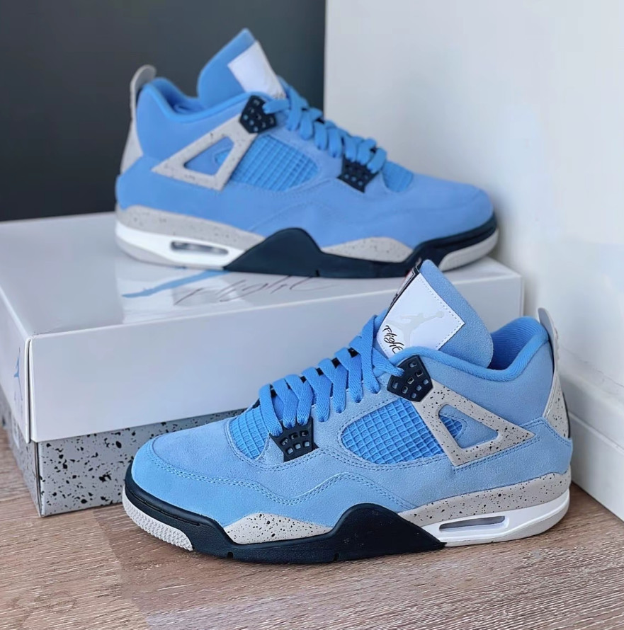 Jordan 4 "University Blue" Mid Top Men's Retro Basketball Shoes Us Size 6-12