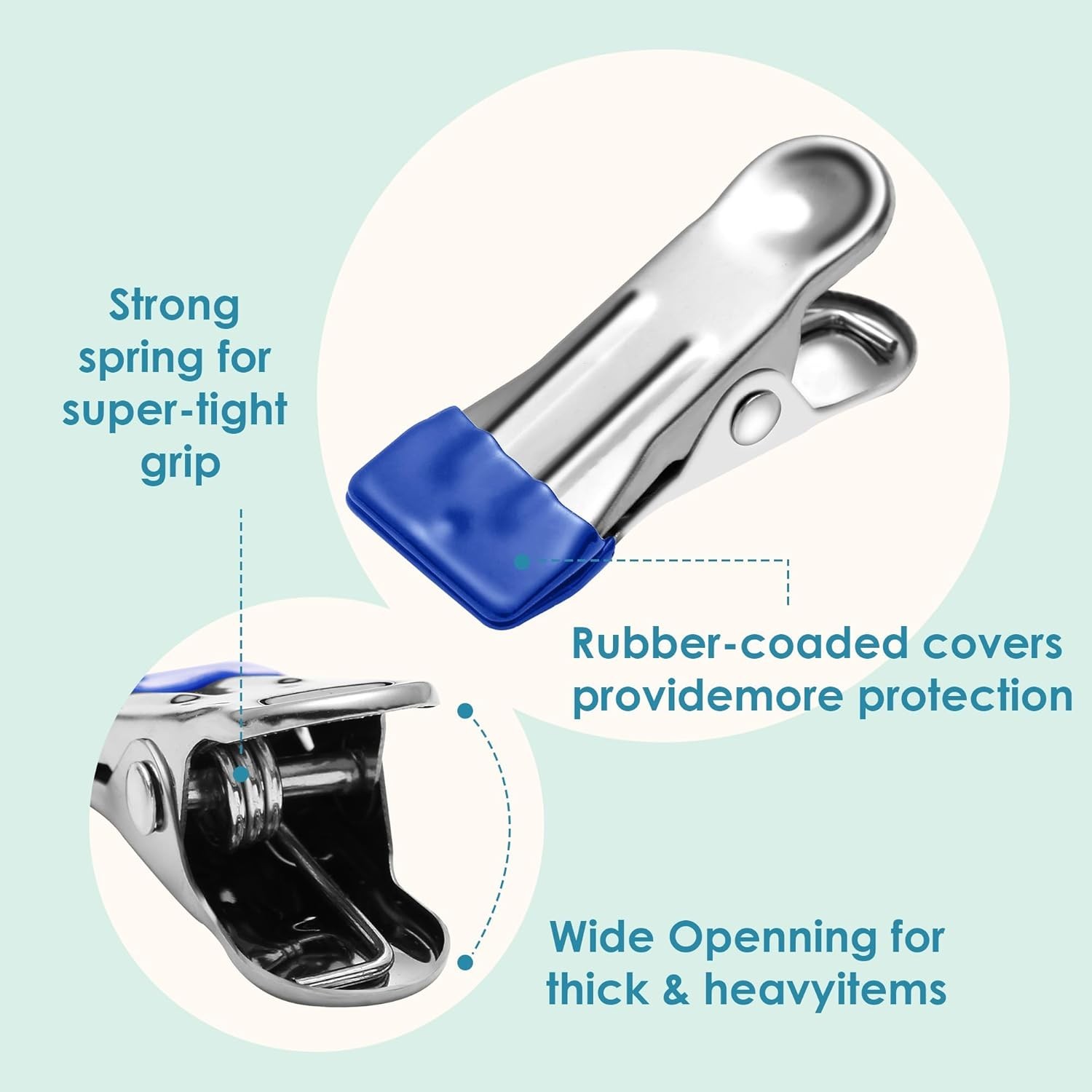 36 Pack Heavy Duty Clothes Pins 2.17-Inch Stainless Steel Chip Clips Multipur