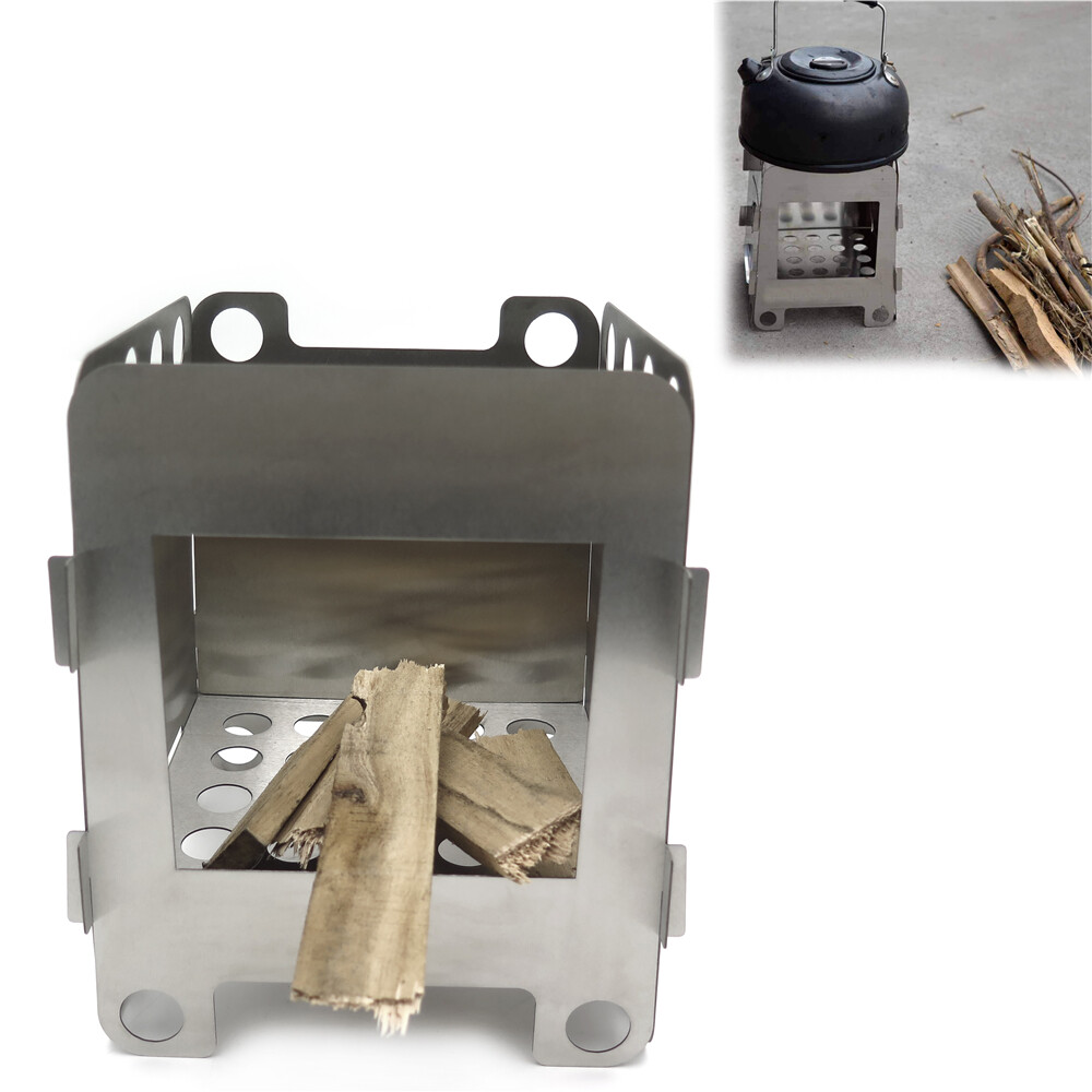 Diret Folding Wood Stove Pocket Alcohol Stove Outdoor Cooking Camping Backpackin