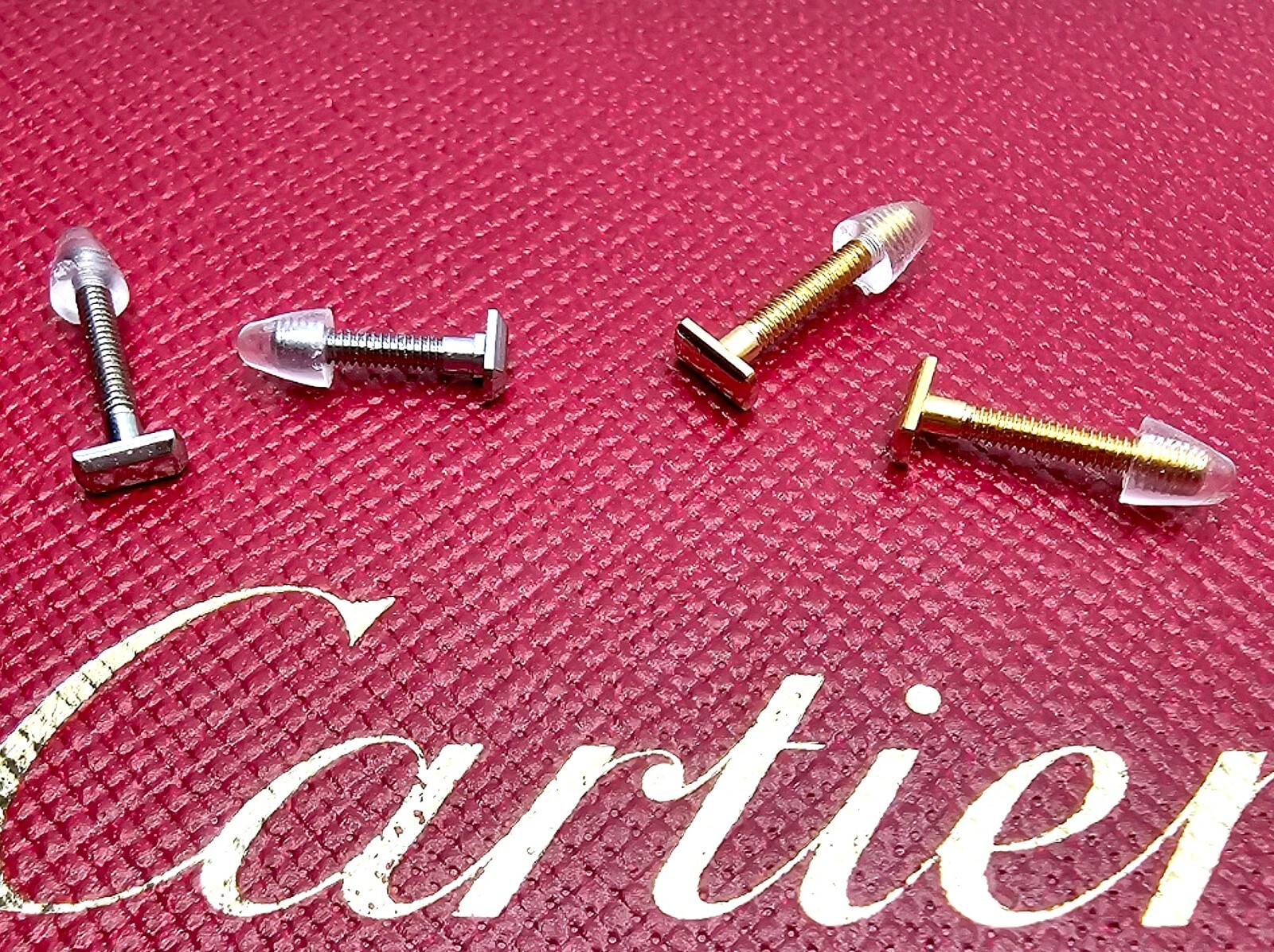Authentic Cartier Curved Rectangle Eyeglass Screws Gold Silver Replacement