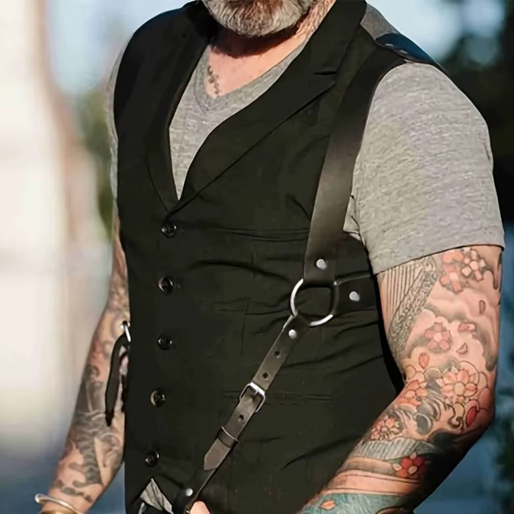 Suspenders Men'S Pants Leather Adjustable Backpack Suspenders Suspenders Men'S S