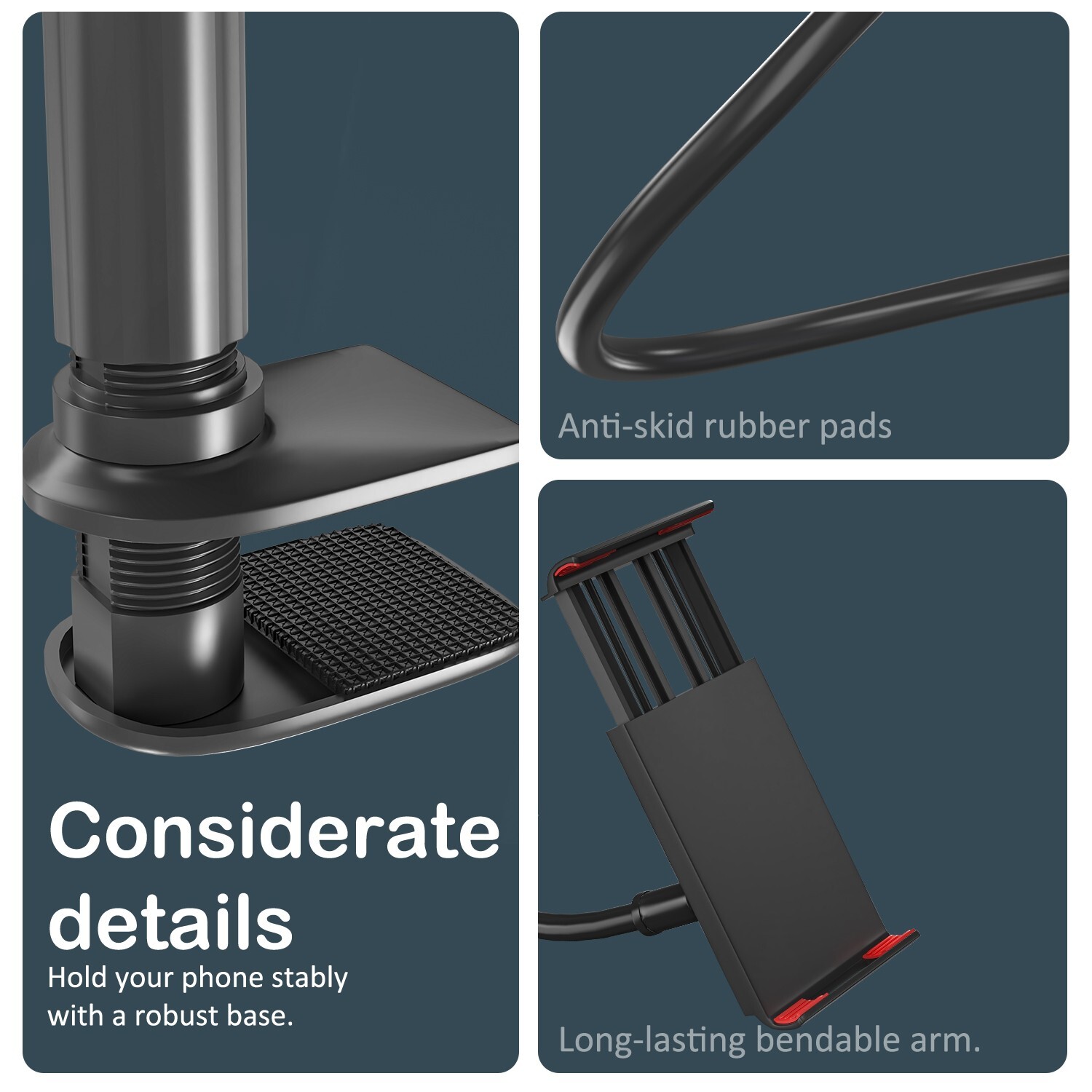 Flexible Gooseneck Tablet Holder - Long Arm Clamp for Desk, Bed & Versatile Use