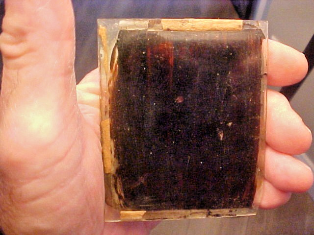 1850s Gold Stick Pin Prospector w/Satchel Ambrotype Glass Photograph 1/6 Plate