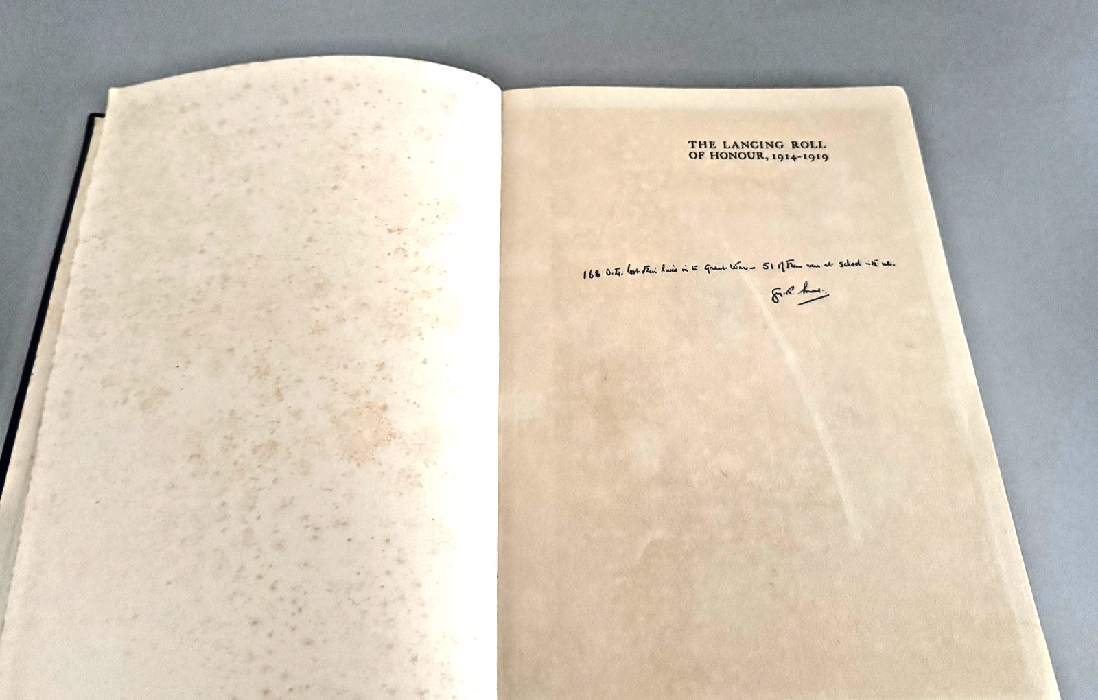 The Lancing Roll of Honour 1914-19. First Ed, 1924. School War Memorials. RARE