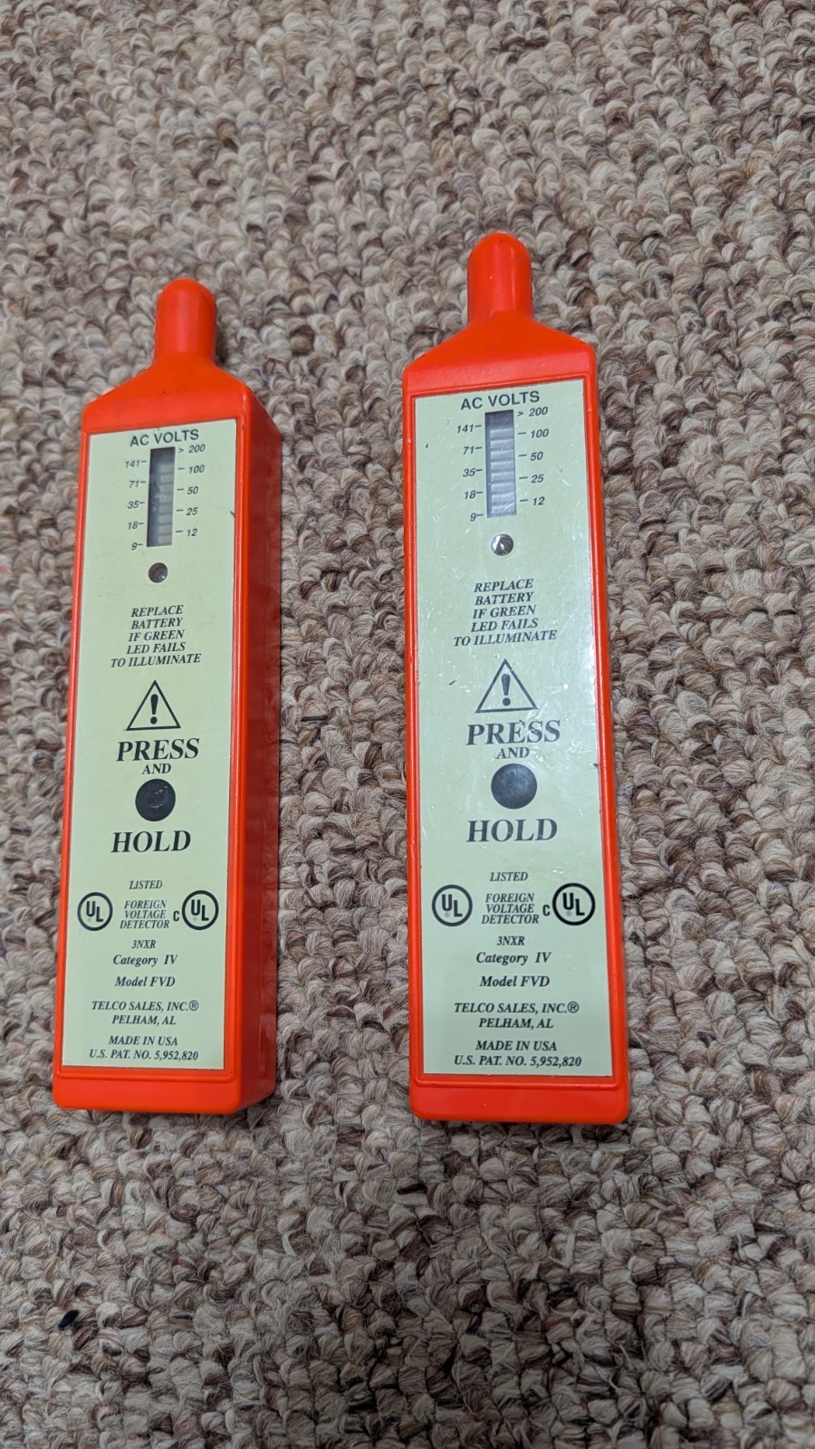 Telco sales foreigh voltage detector model model FVD  (lot of 2)