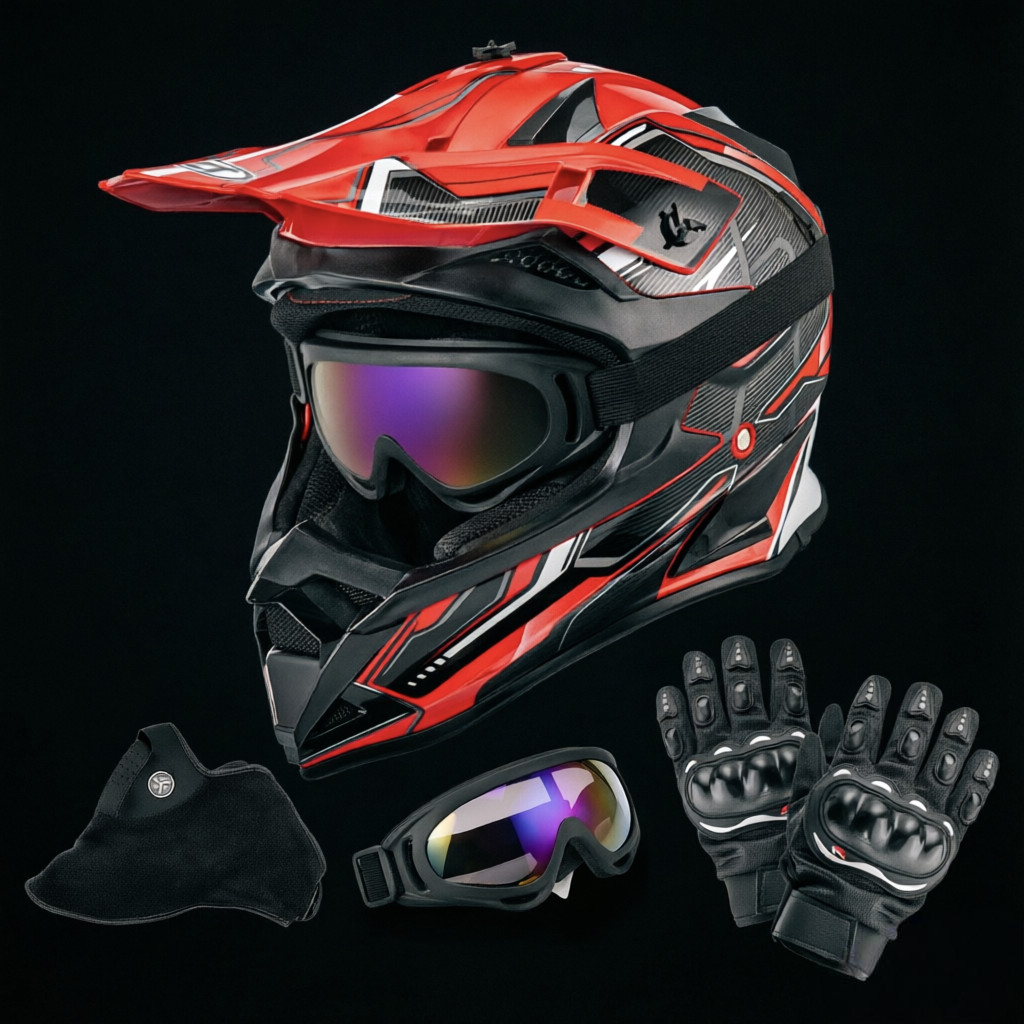 Open Face DOT Adult Motorcycle Motorcross Helmet ATV MX Dirt Bike Size M/L/XL/XL