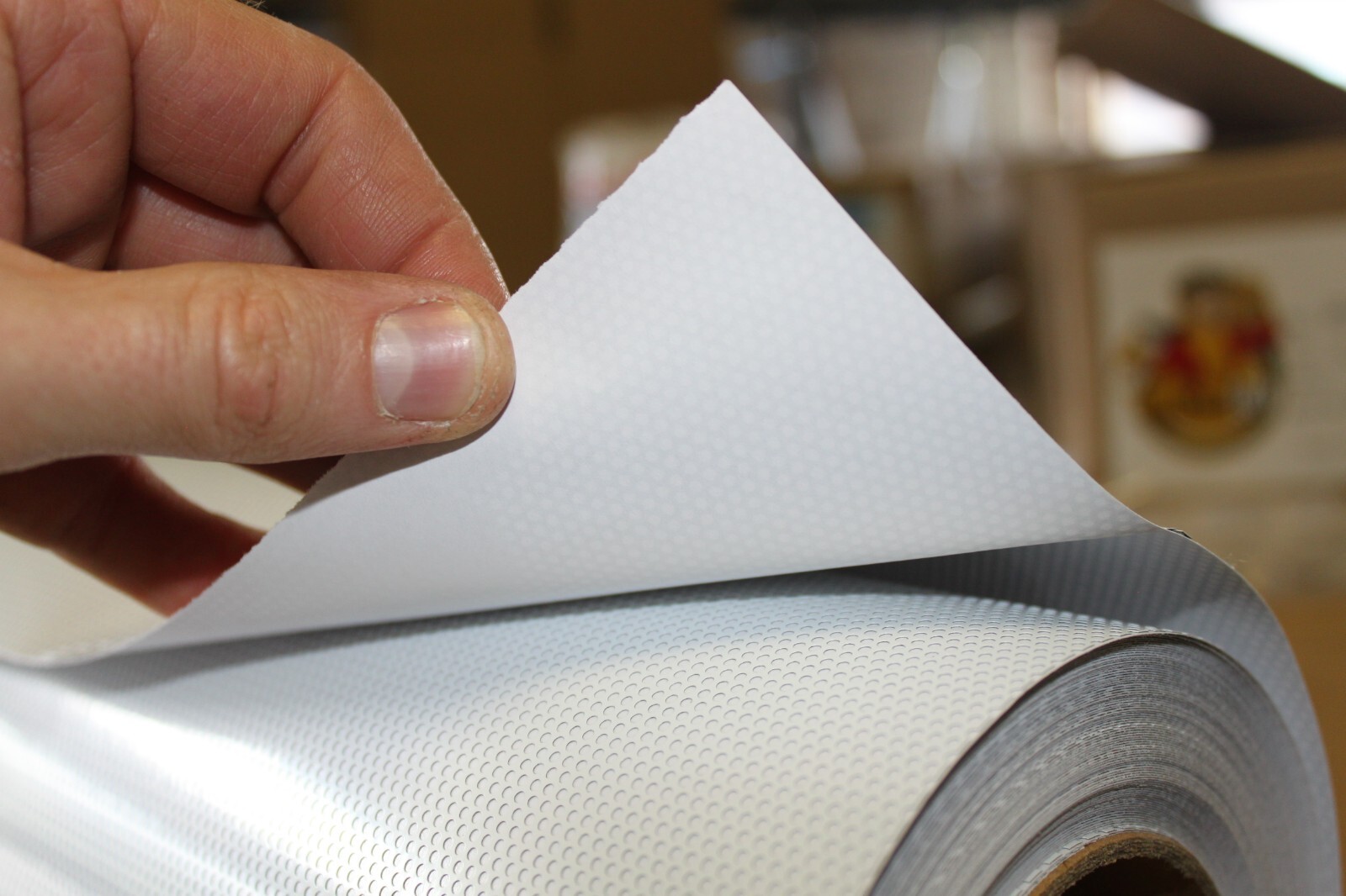 Window Perf White & Black Print Vinyl One-Way Vision Decal 70/30 Solvent & Latex