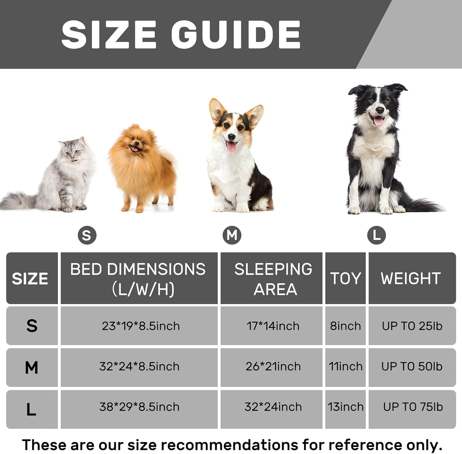 Dog Bed for Large Medium Small Dogs/Puppy, Rectangle Washable, Orthopedic, Soft