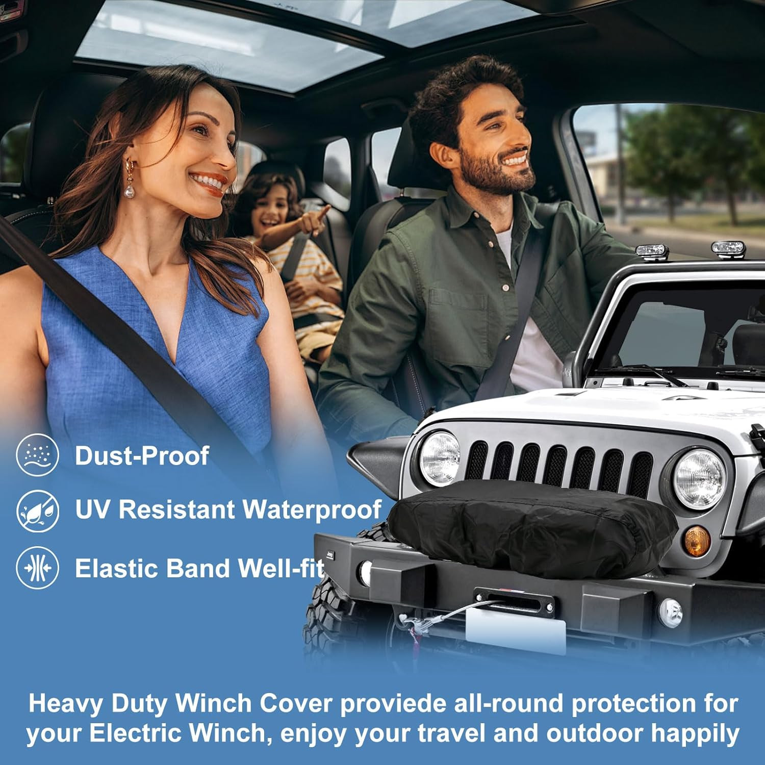 Winch Cover Winch Cover Waterproof Heavy Duty 600D Oxford Fabric Winch Covers