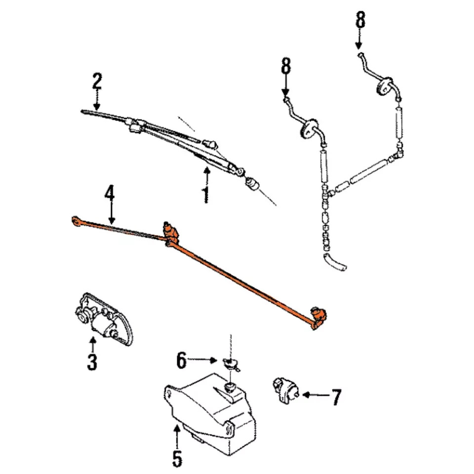 MAZDA B2000-B2200-B2600 1986-1993 WINDSHIELD WIPER LINKAGE LEFT HAND DRIVE
