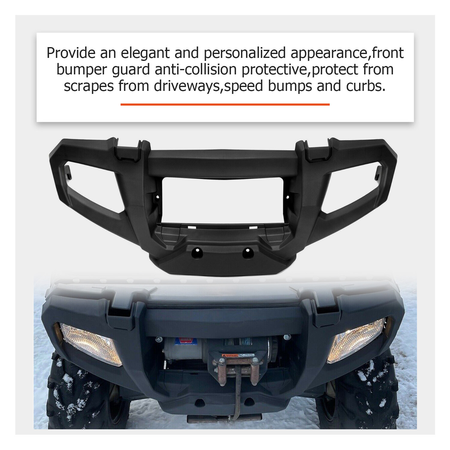 KOJEM Front Bumper for Polaris Sportsman 500 Touring Tractor 2005-10 Guard Black