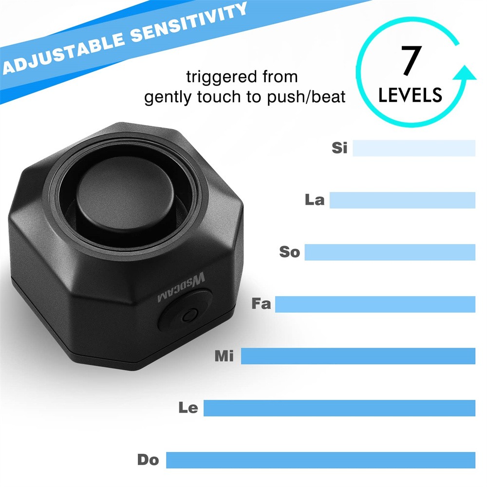 3 Set 110dB Loud Vibration Alarm Security System with Remote Long Range Control