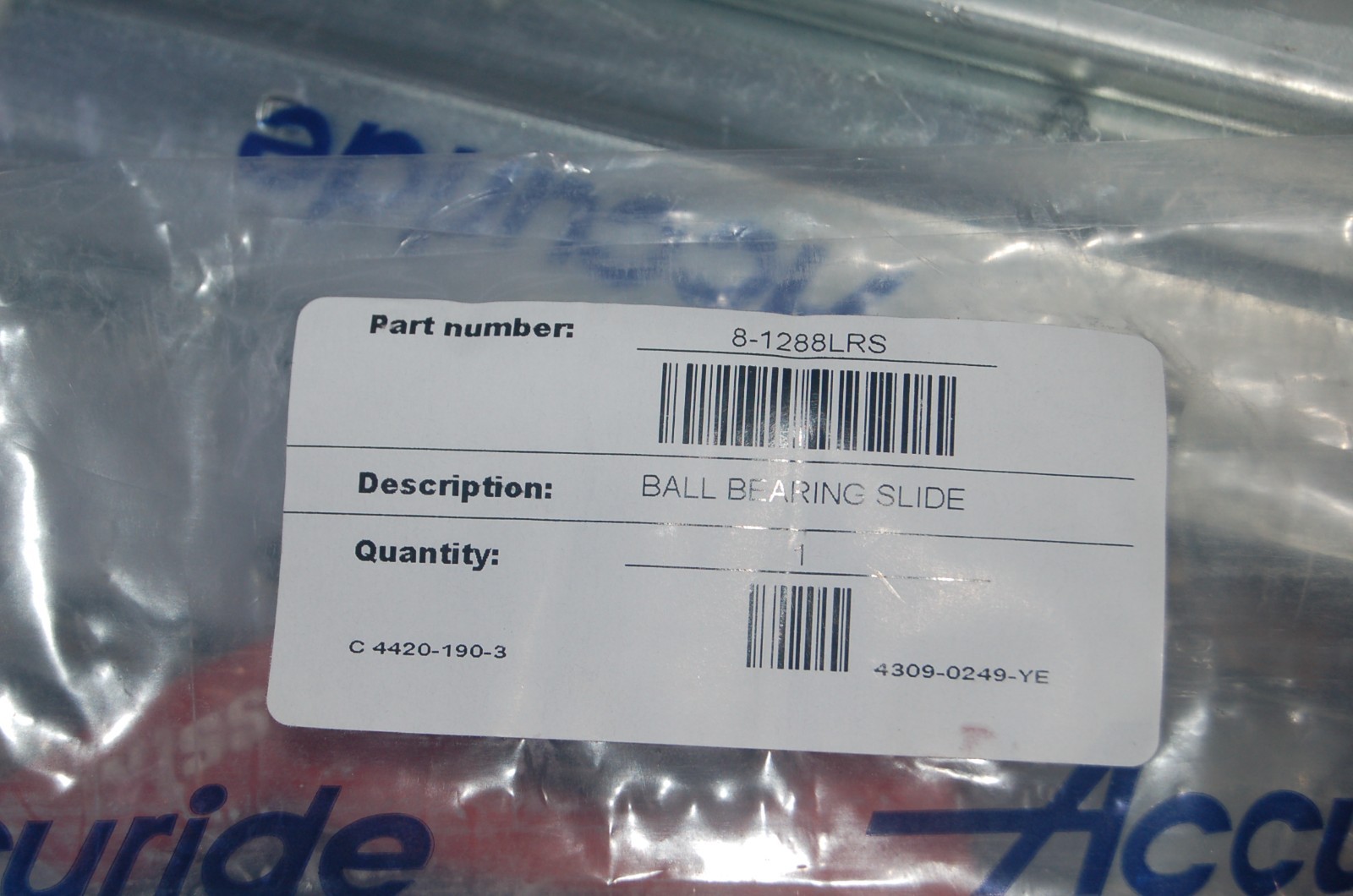 1 PAIR of NEW SNAP-ON TOOLS #8-1288LRS 27" BALL BEARING DRAWER SLIDES