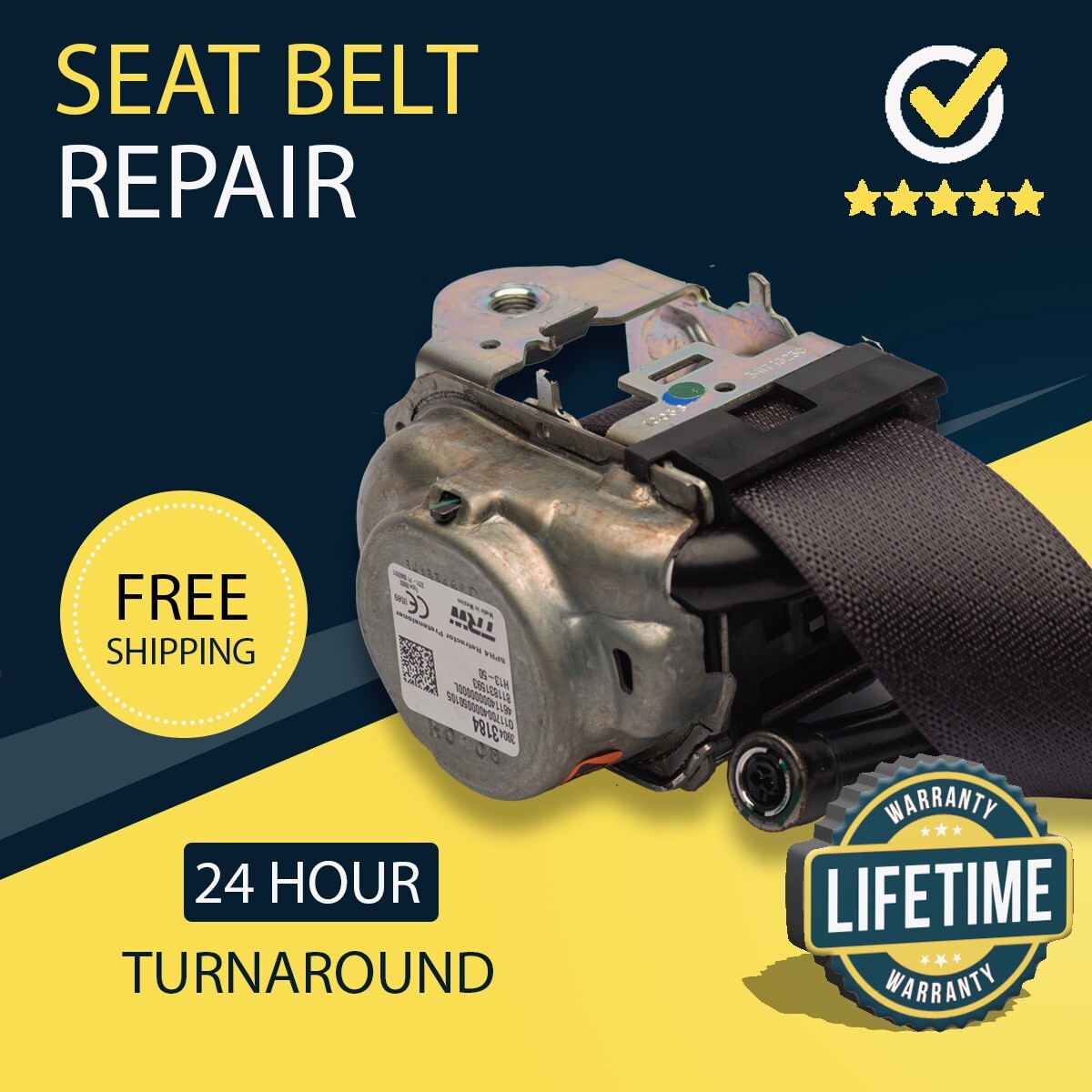 For DODGE Challenger Seat Belt Single-Stage Repair Service - 24HR Turnaround!