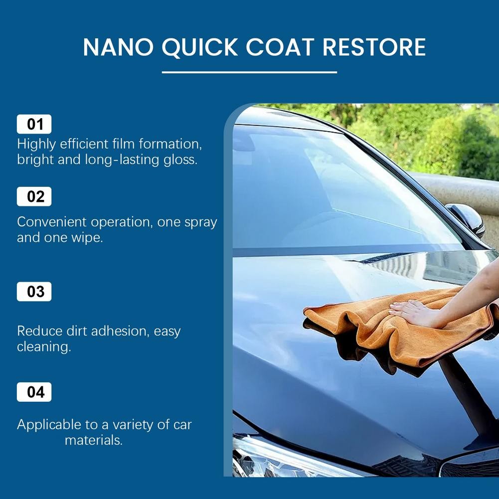 NANO QUICK-COAT RESTORE 120ml, Car Polish & Protectant, High Gloss Finish
