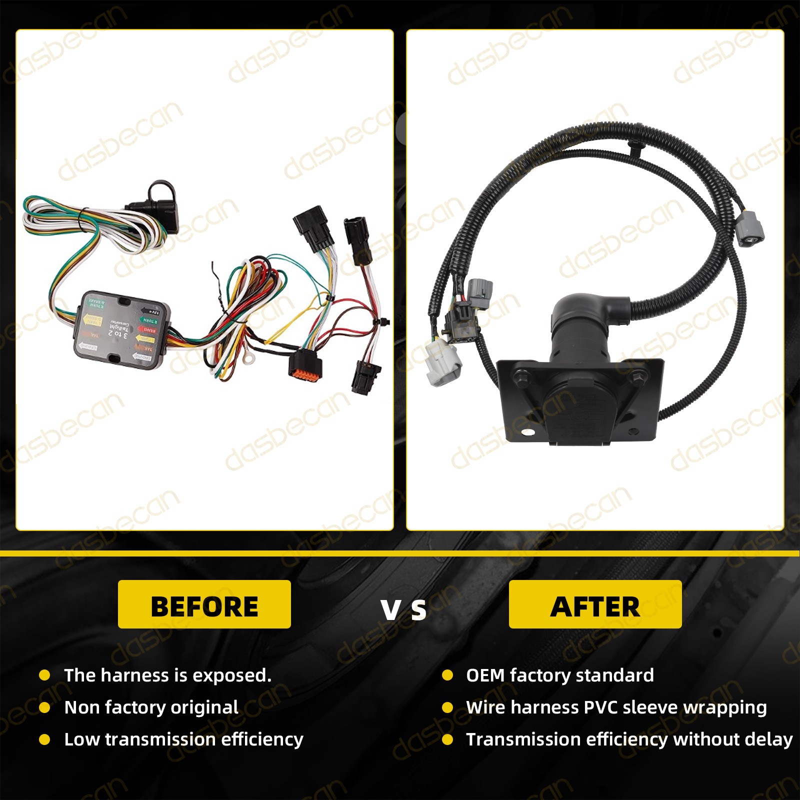 Trailer Tow Hitch Wiring Harness 7pin For Toyota Tacoma 2005-2015 82169-04010