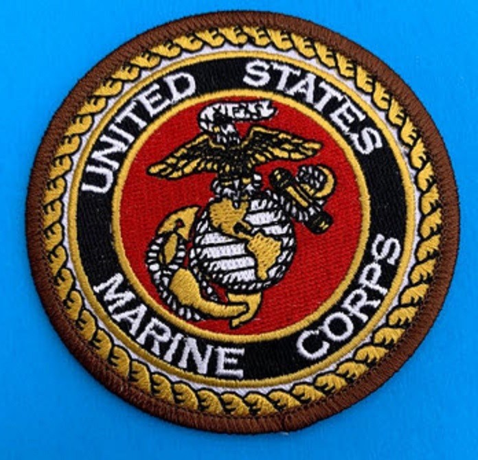 USMC US MARINE CORPS EMBROIDERED PATCH IRON-ON SEW-ON 3" ROUND APPLIQUE- HI QLTY