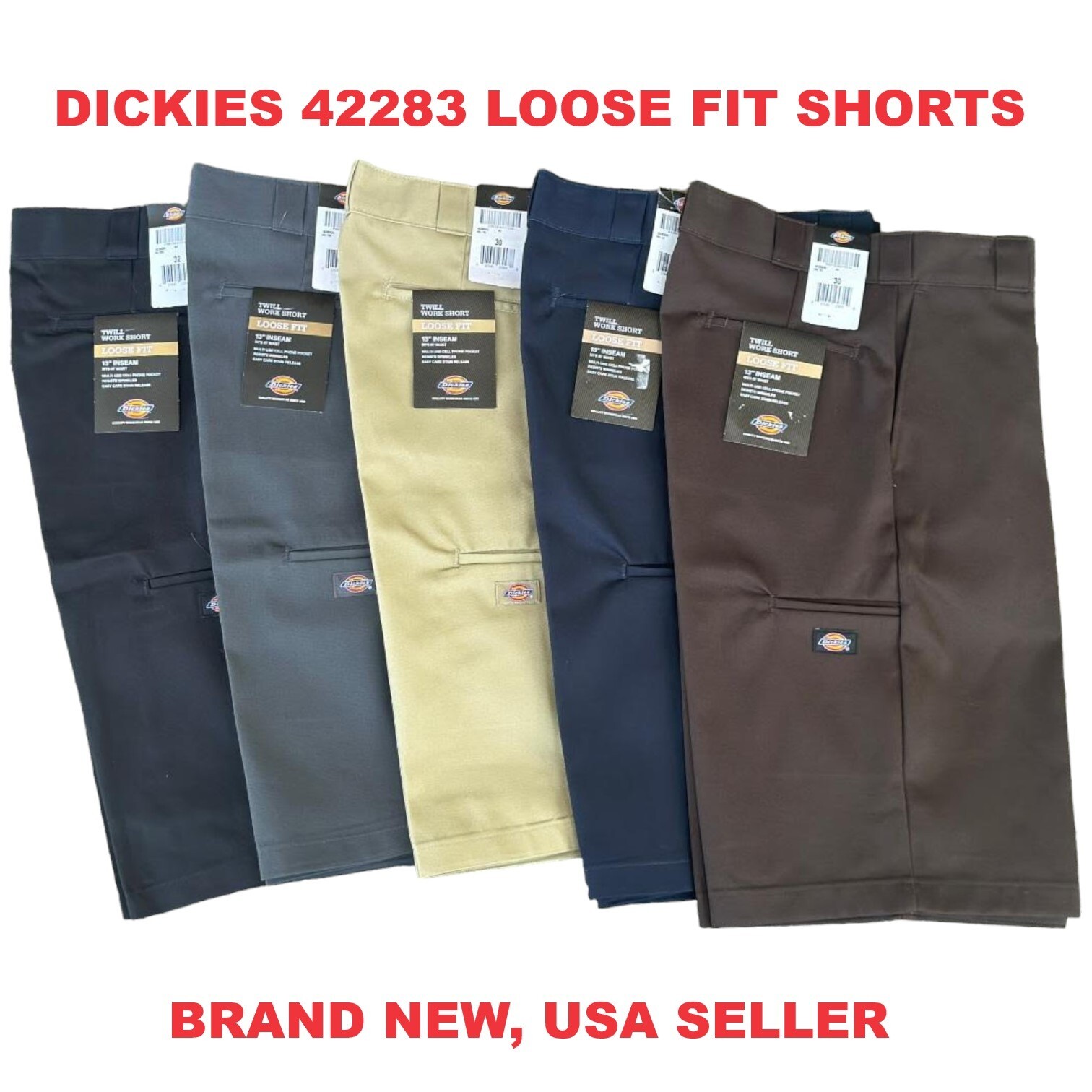 BIG SALE!  Dickies 42283 13" Loose Fit Work Shorts Multiple Colors