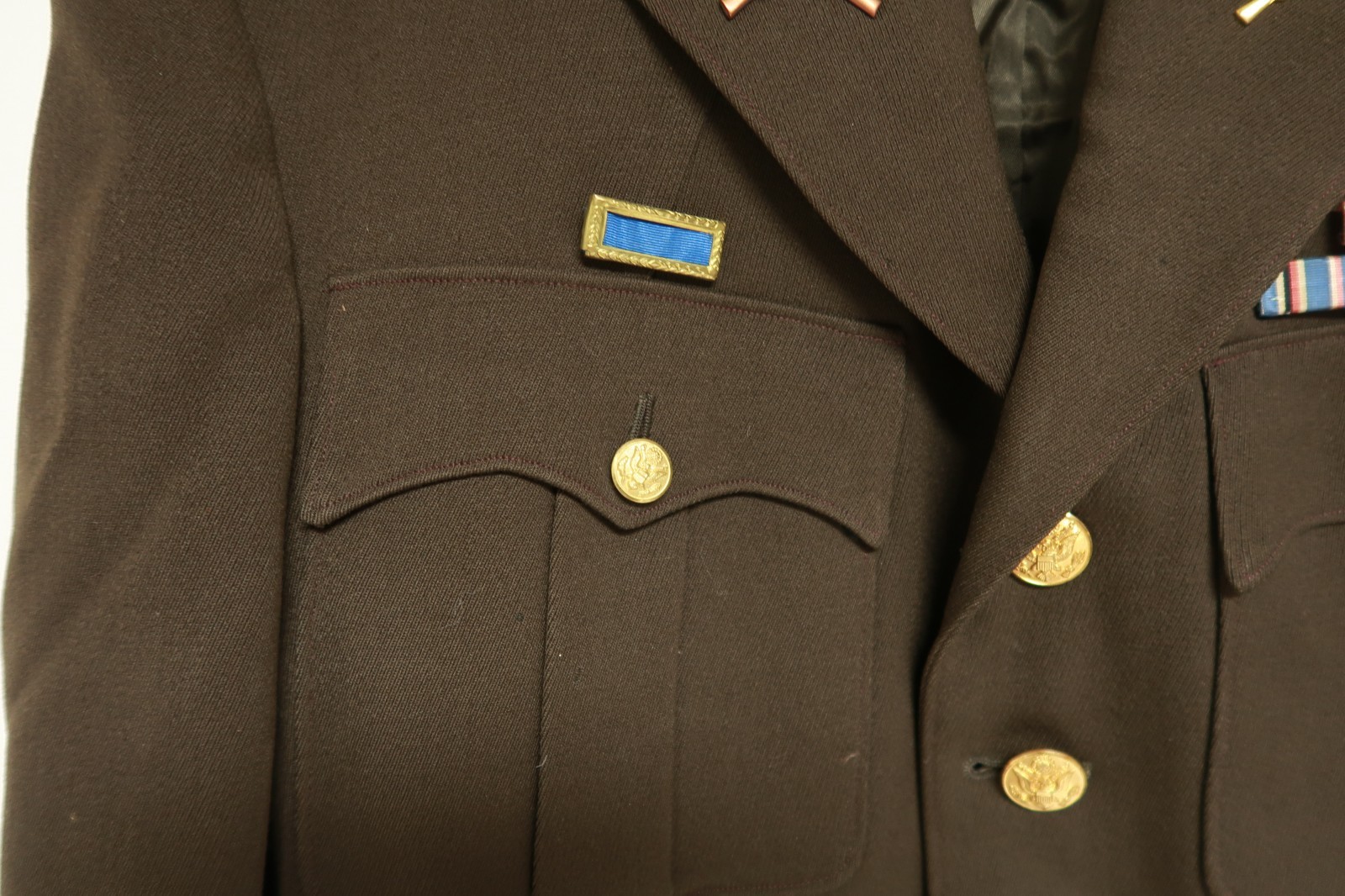 World War II Era Officer's Jacket Coat Army Infantry Service Ribbons Tunic