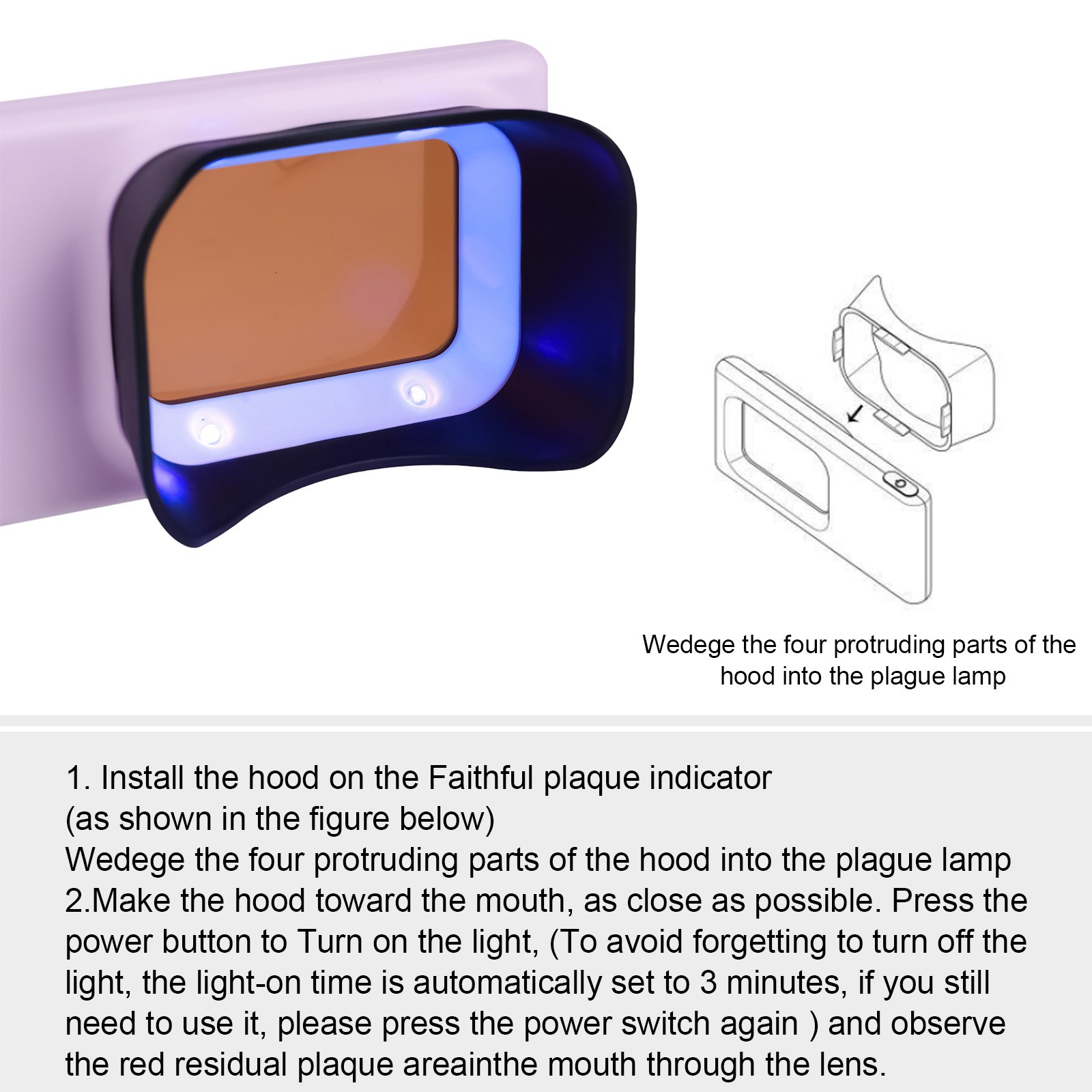 Electric Dental Plaque Indicator Detector Display Device Oral Hygiene Care Pink