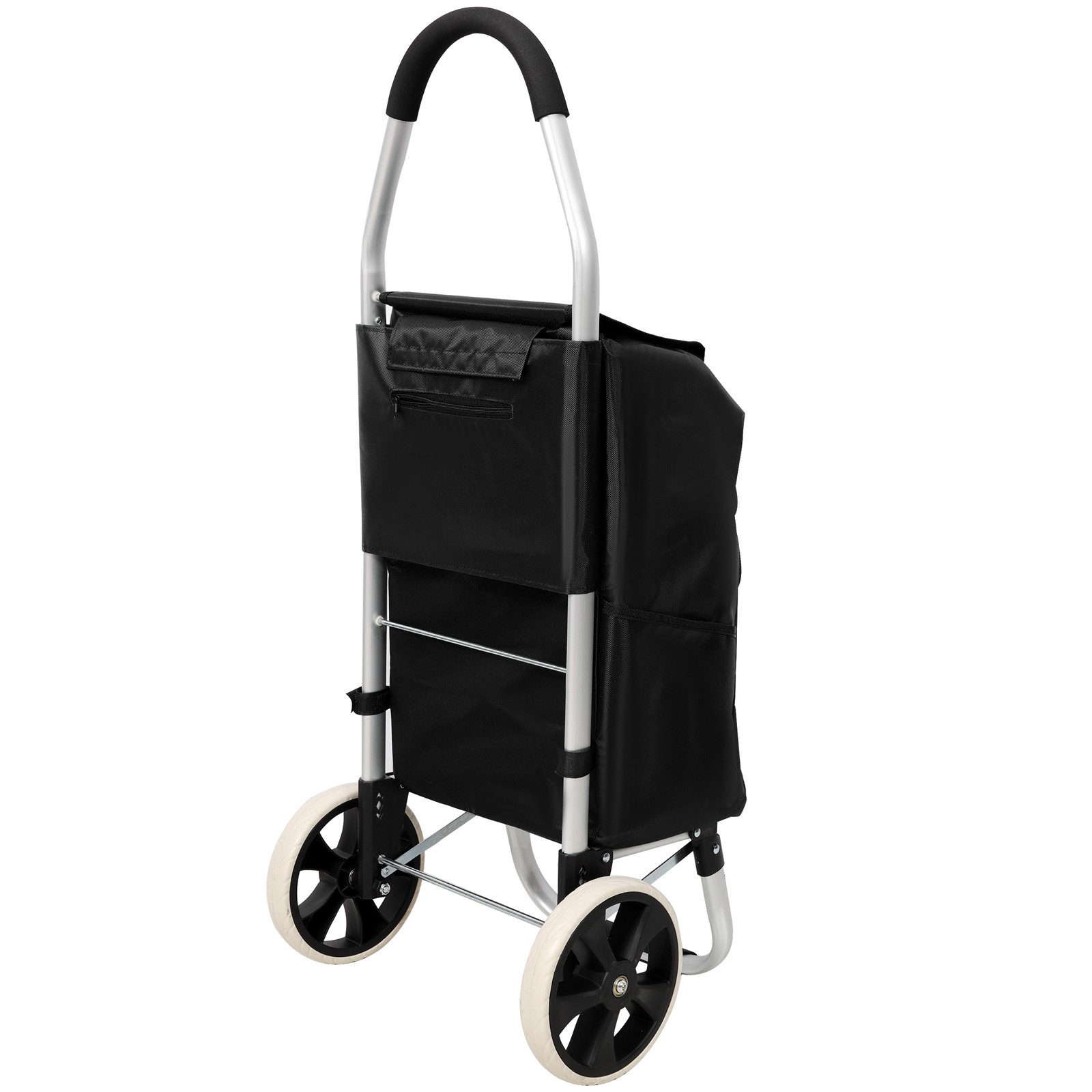 Trolley Dolly Foldable Shopping Grocery Cart with Wheels and Removable Bag