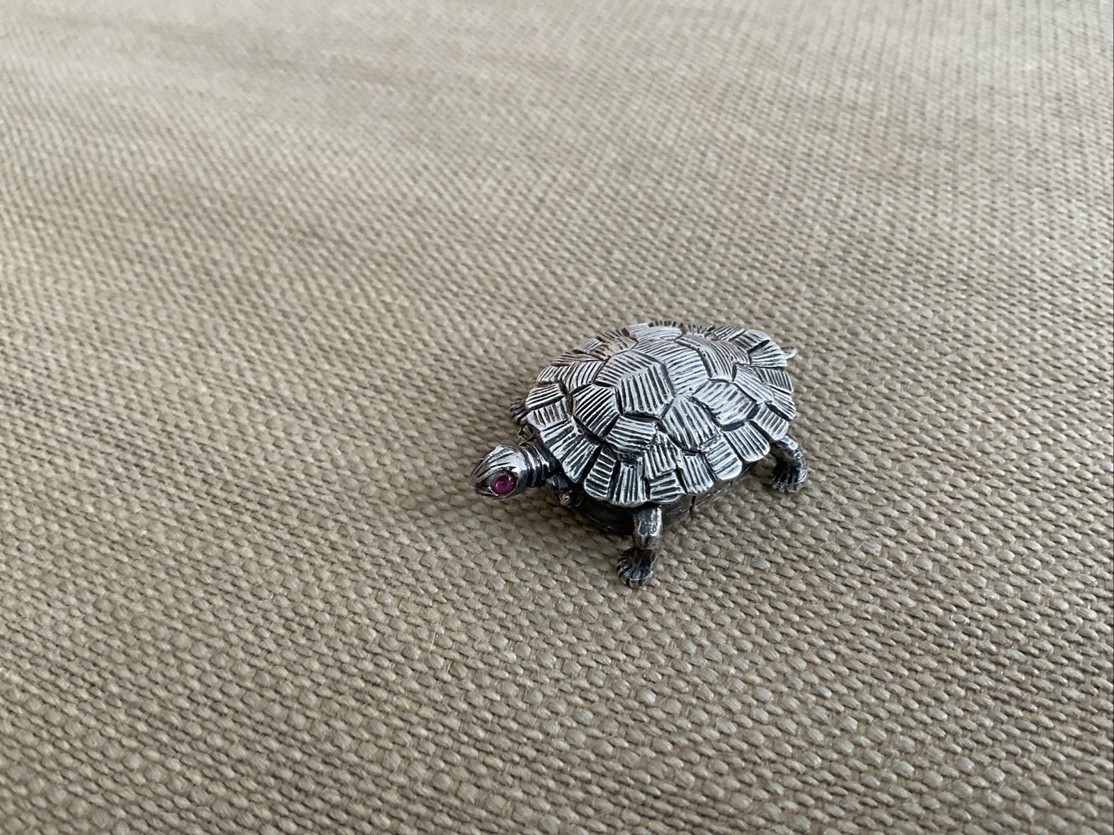Antique Blackinton Sterling Turtle Pill Box - Gold Wash Inside - GreatCondition!