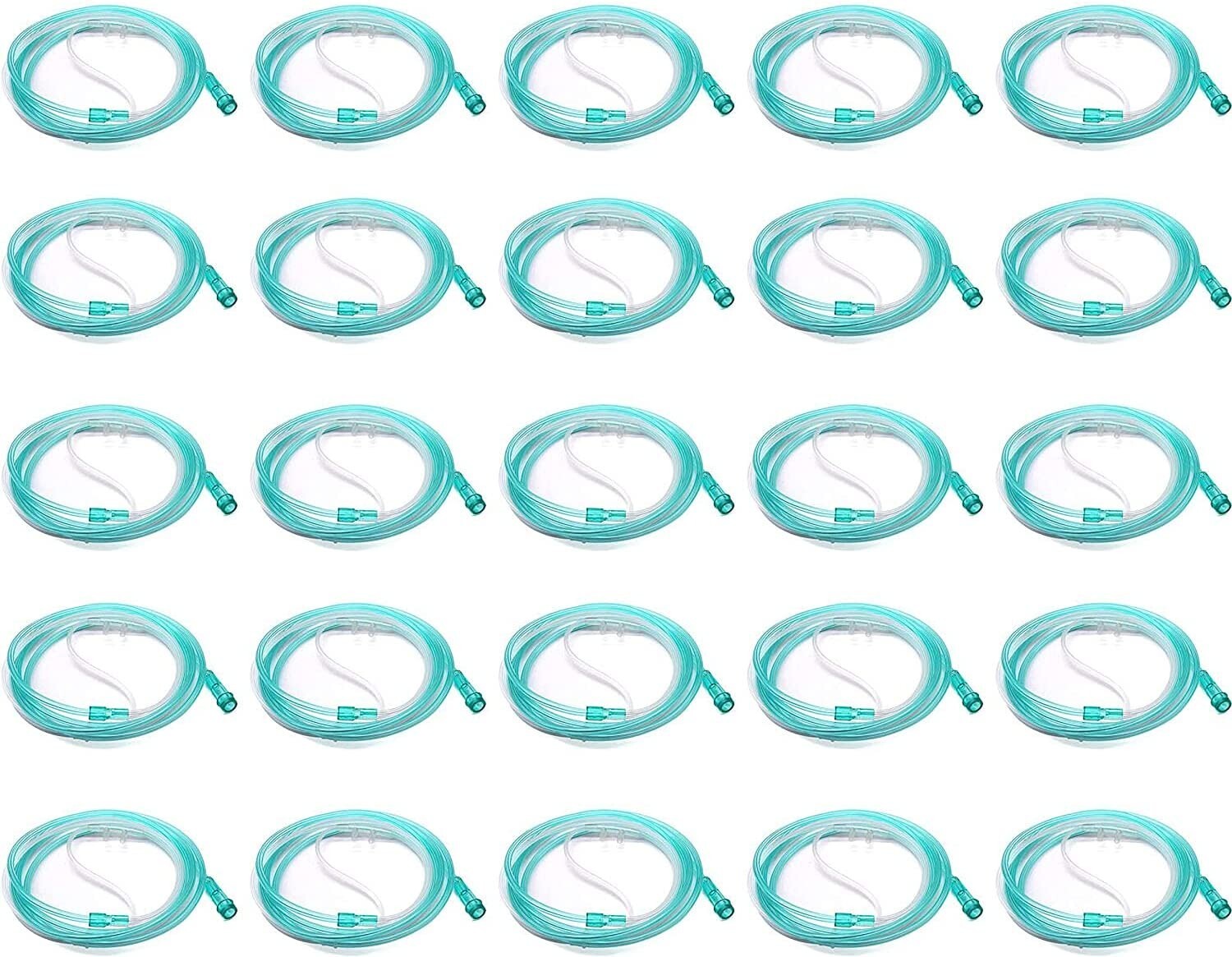 BOX OF 10 (TEN) 7FT Adult Flexible Tip Soft Nasal Oxygen Cannulas Clear CANROS7