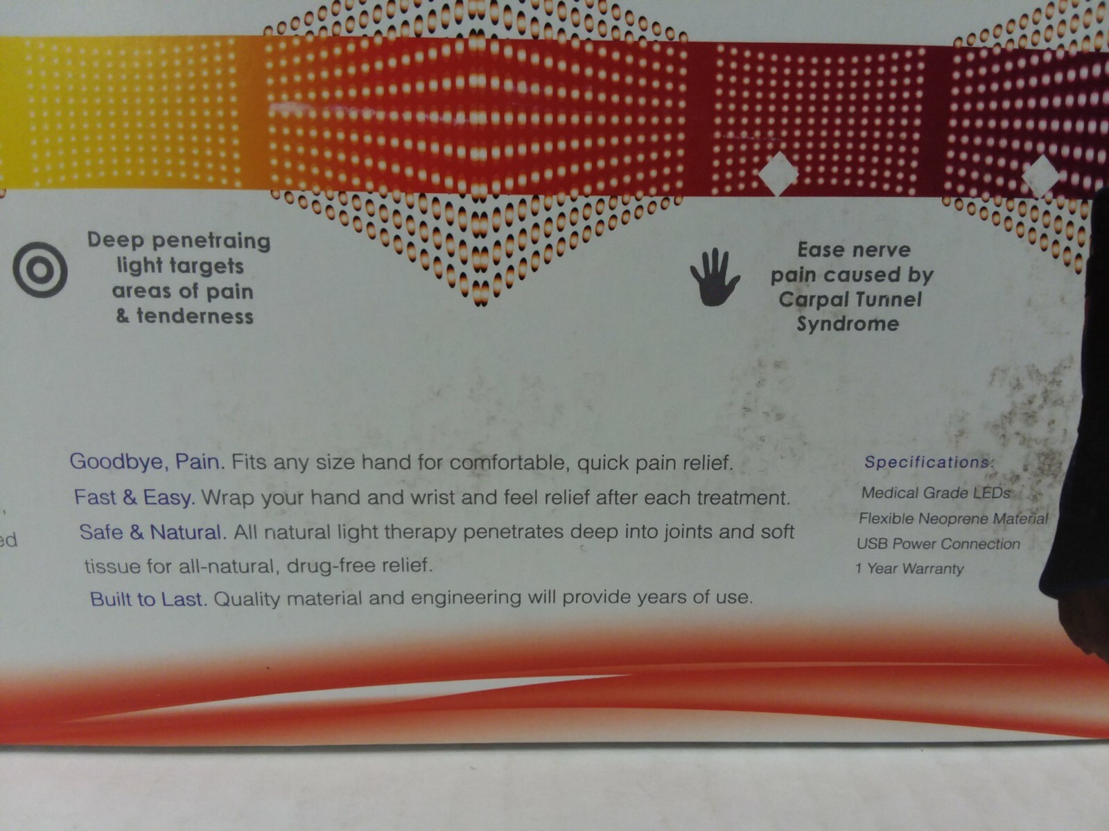 New DPL Wrist Wrap Black Pain Relief Light Therapy System