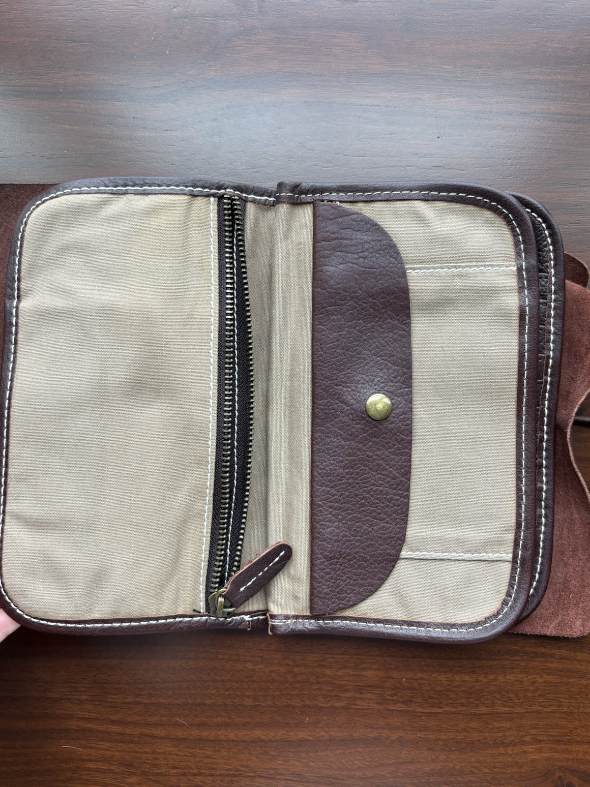 Linshi Tasks Leather Travel Wallet Organizer - Brown