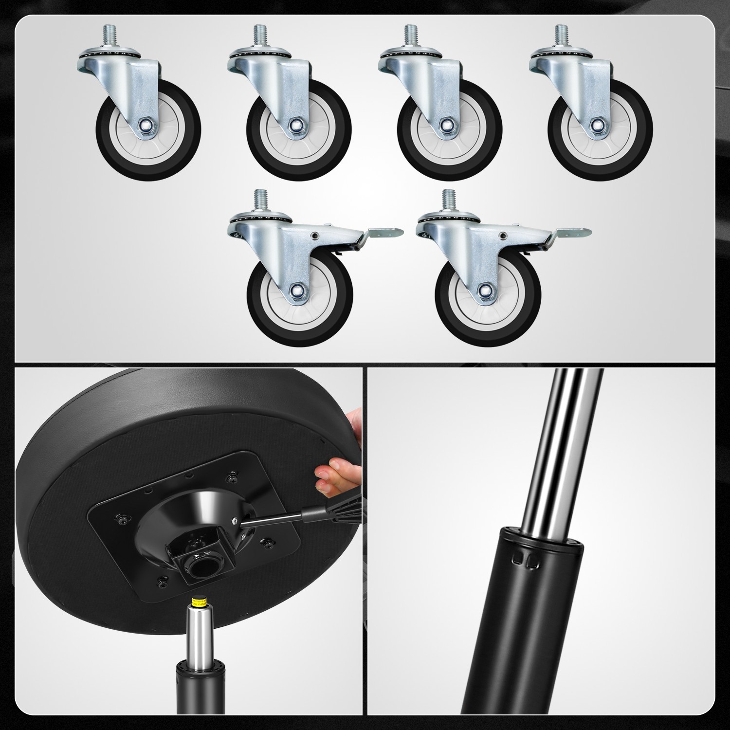 Heavy Duty Adjustable Height Mechanics Rolling Seat Garage Stool Work Shop Blue