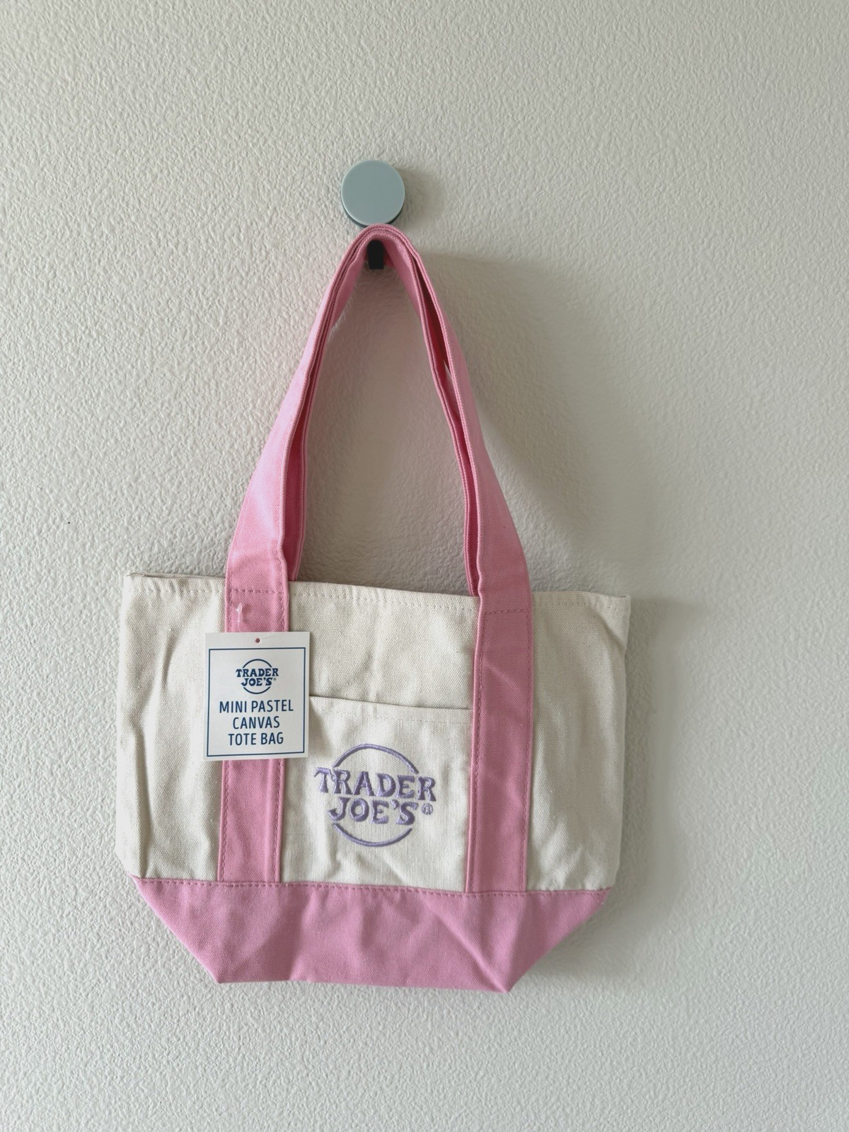 Trader Joe’s 2026 Spring Mini Pastel Canvas Tote Bags - Set Of 4 - READY TO SHIP