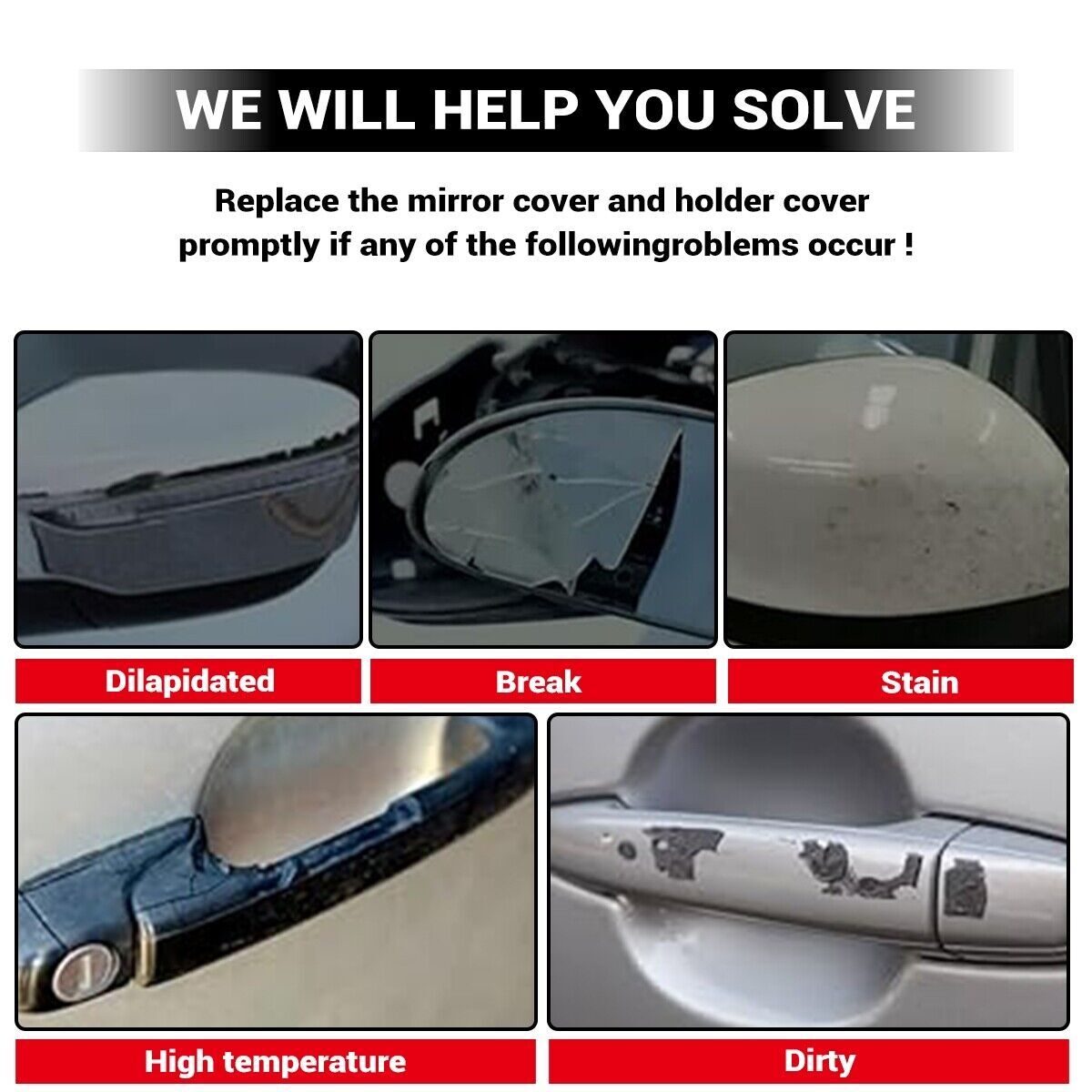 For Chevy Silverado 1500 14-19 Chrome Door Handle+Mirror+Tailgate Cover+Cam Hole